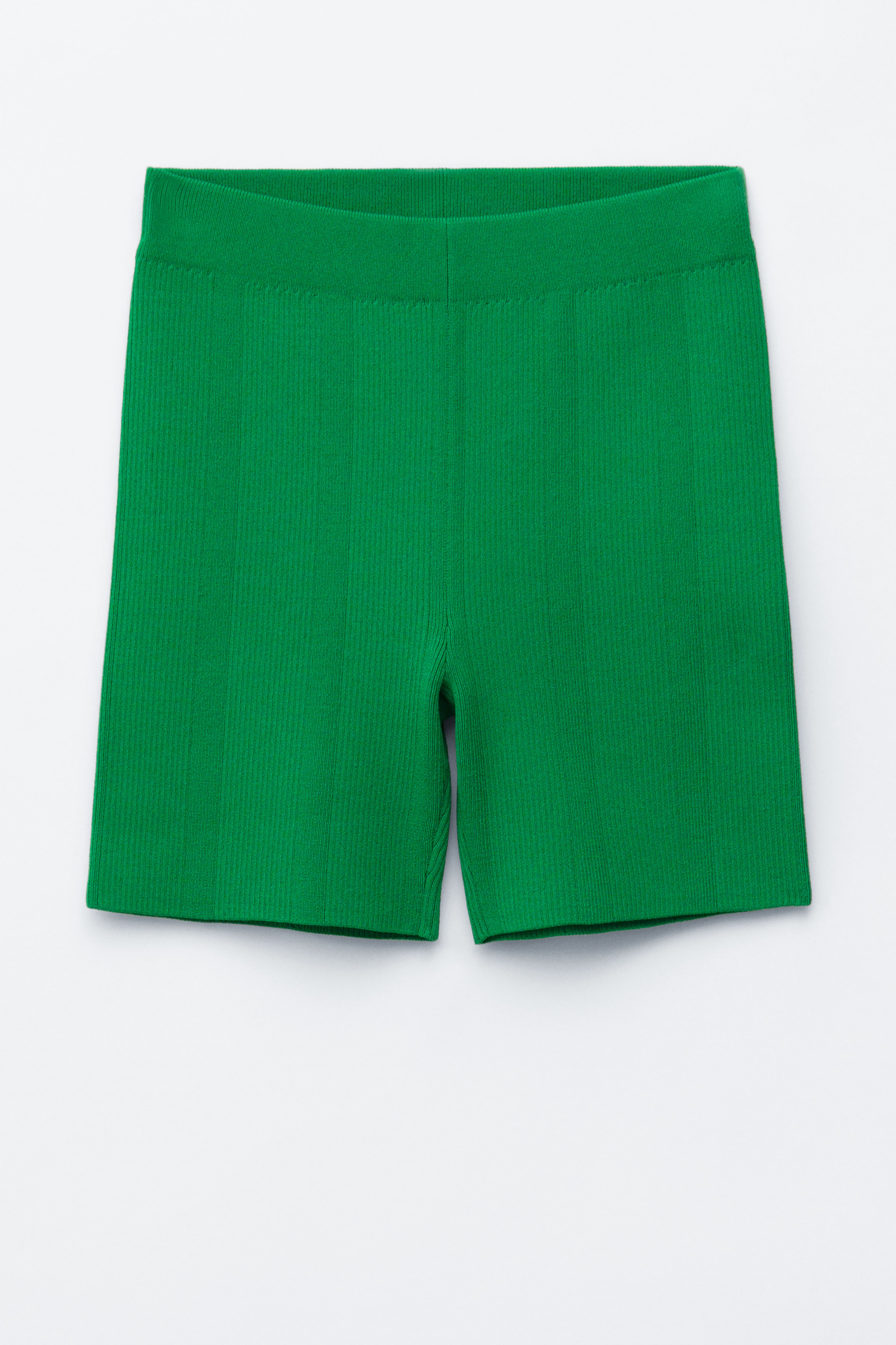 Geribbelde fietsshort - Groen