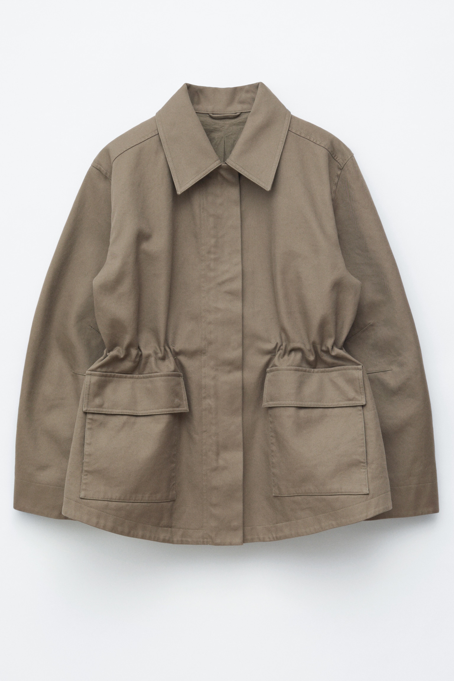 Oversized utility jack met trekkoord - Kakigroen/Mosterdgeel/Dark Brown - 1