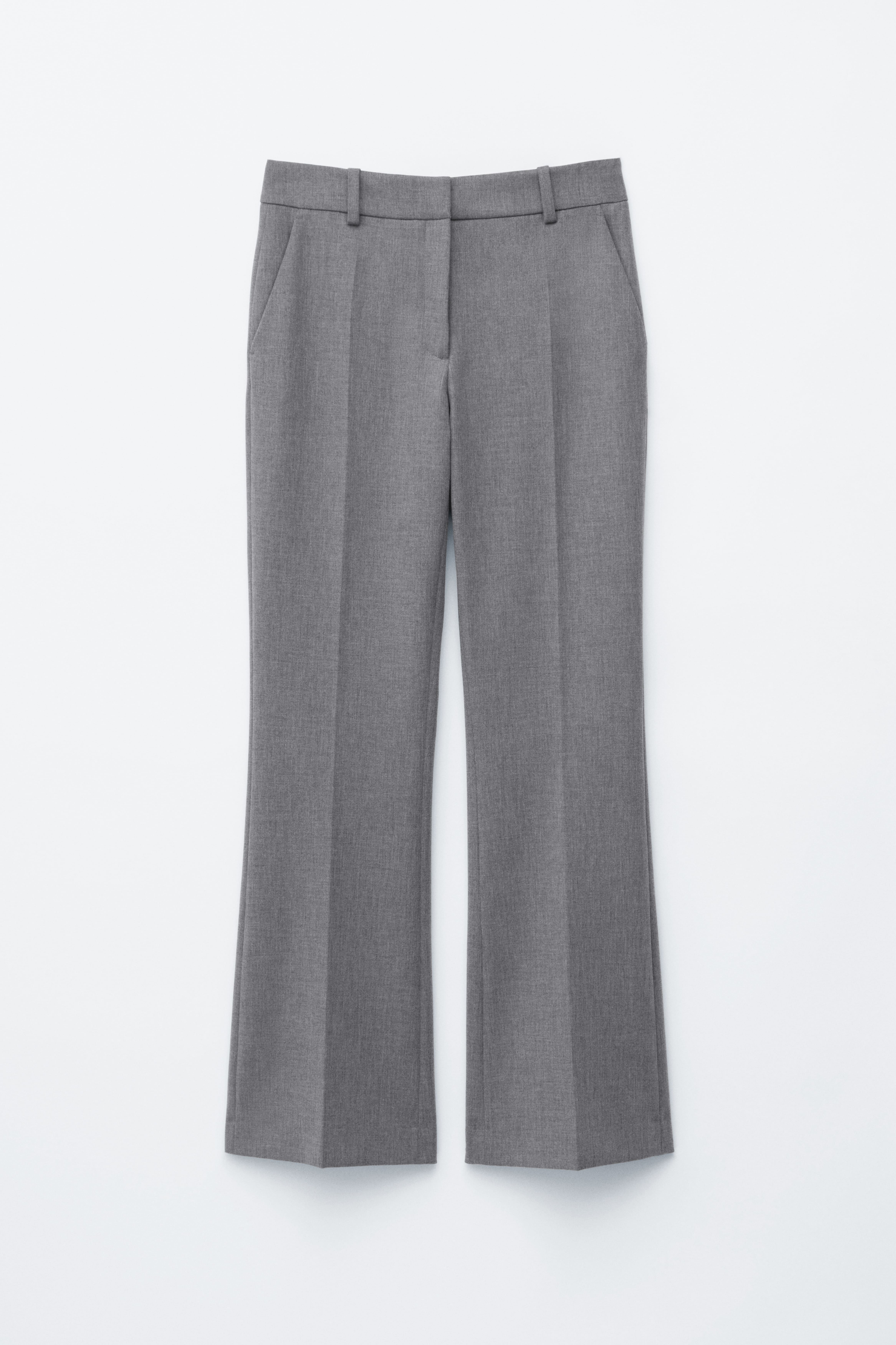 Pantaloni con pieghe pressate - Grigio/Marrone scuro