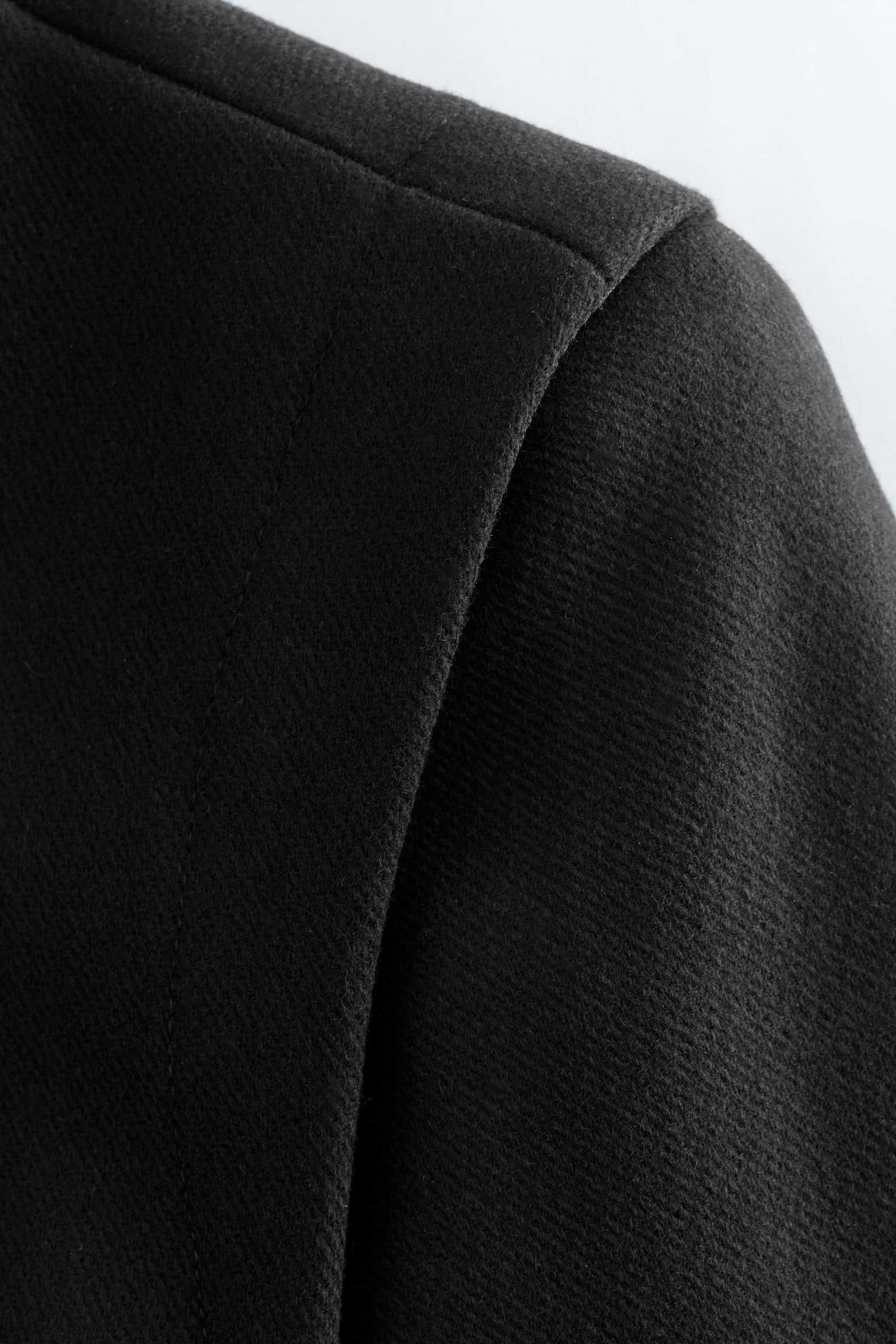 Wollen maxi-jas - Zwart/Donkergrijs - 3