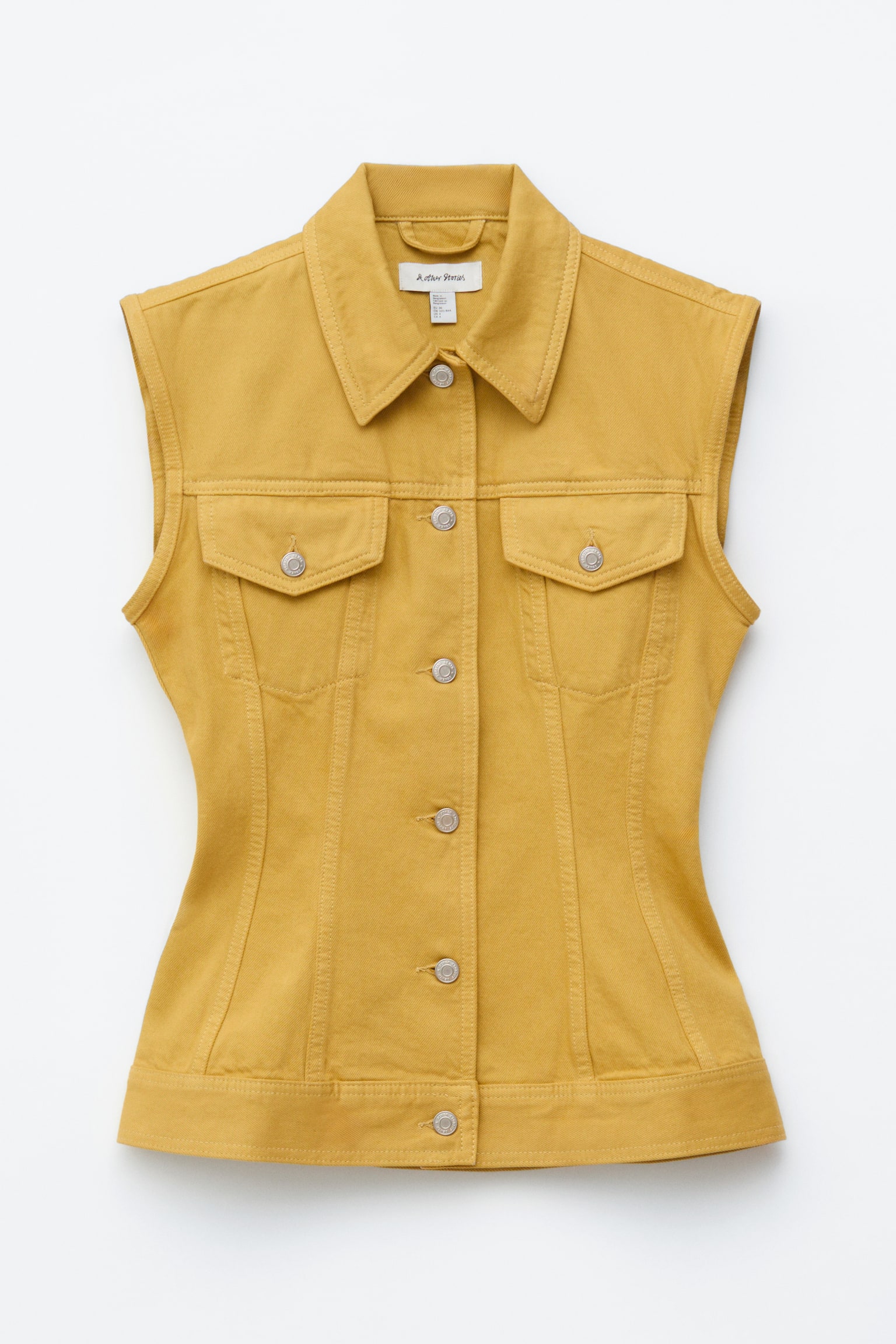 Gilet in denim aderente - Giallo