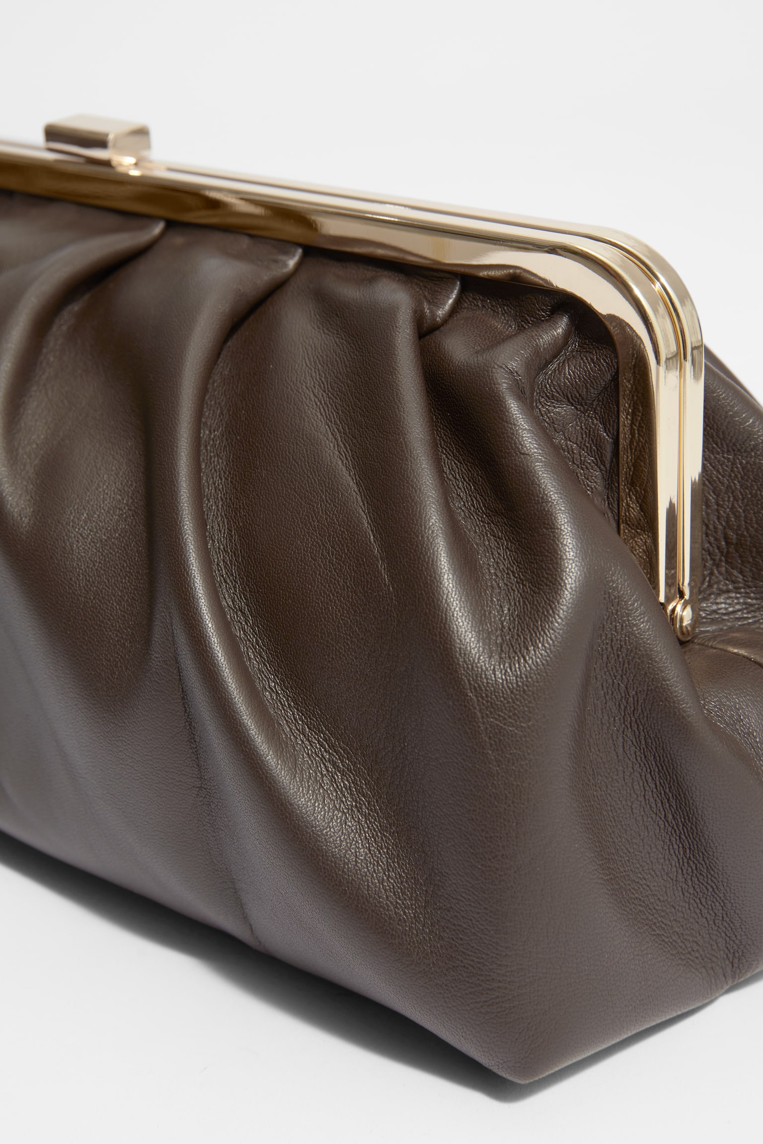 Classic Leather Clutch Bag - Brown - 4