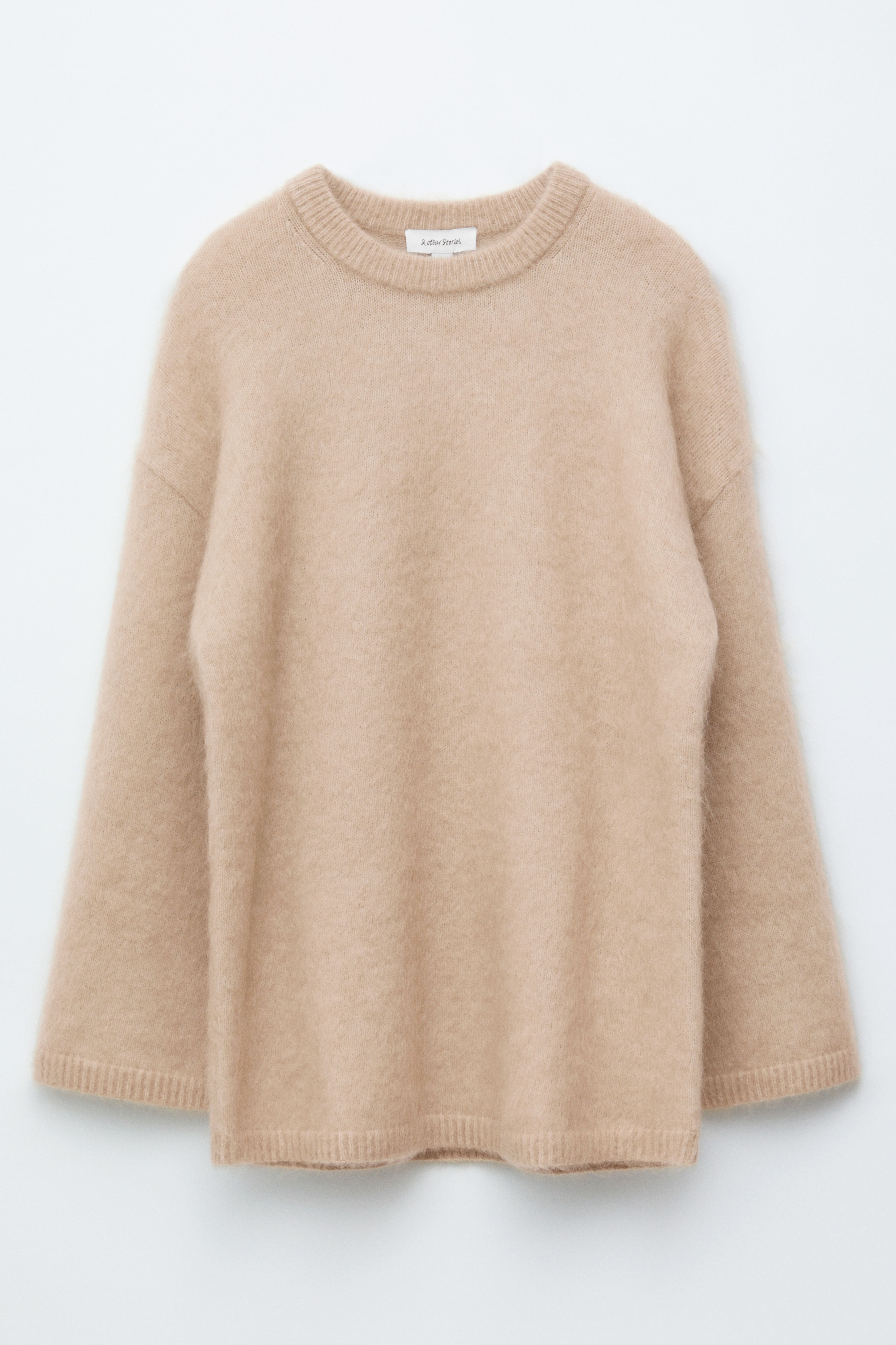 Pullover oversize in misto mohair - Beige/Marrone scuro/Lilla