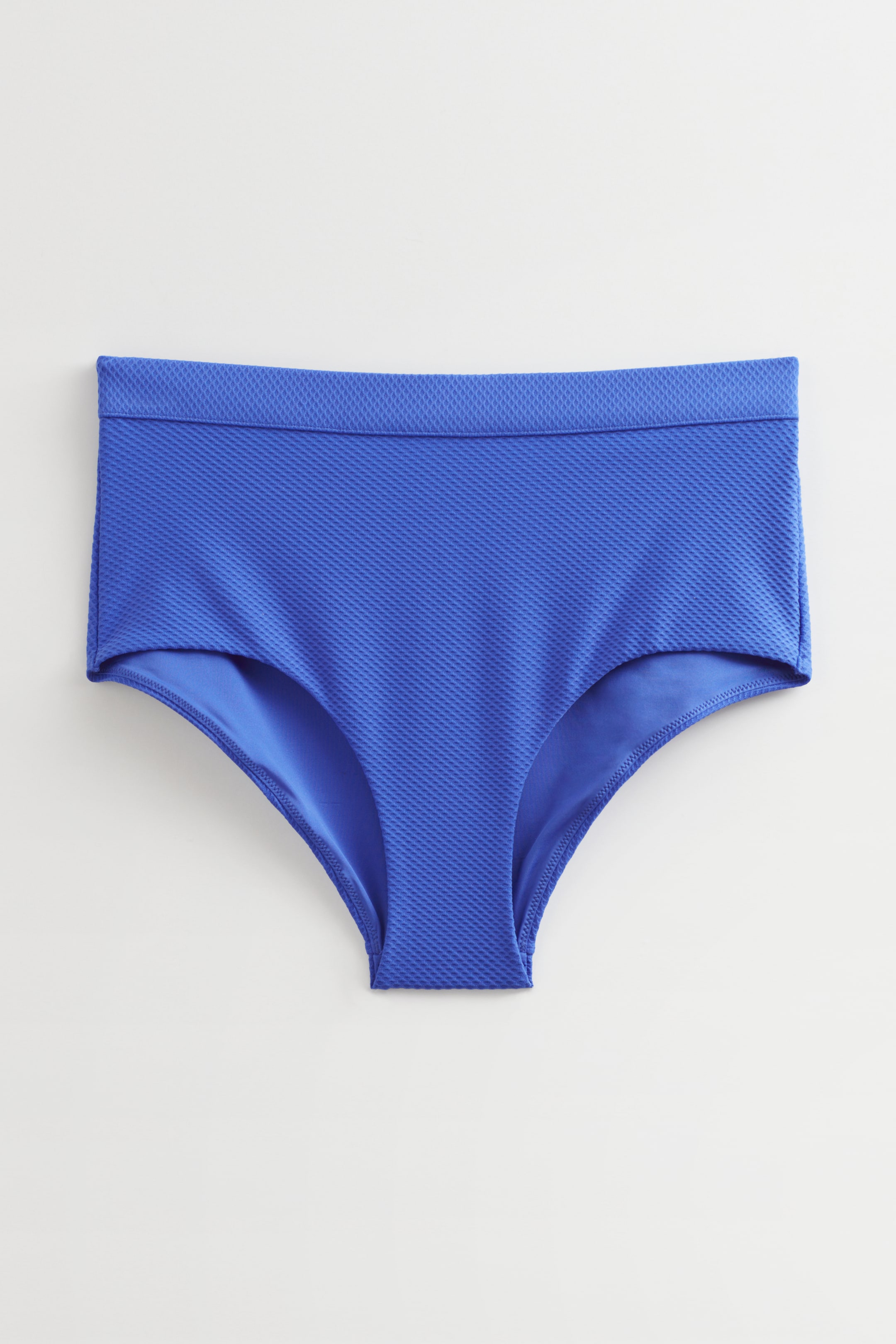 Textured High Waist Bikini Briefs - High waist - Bright Blue - Ladies ...