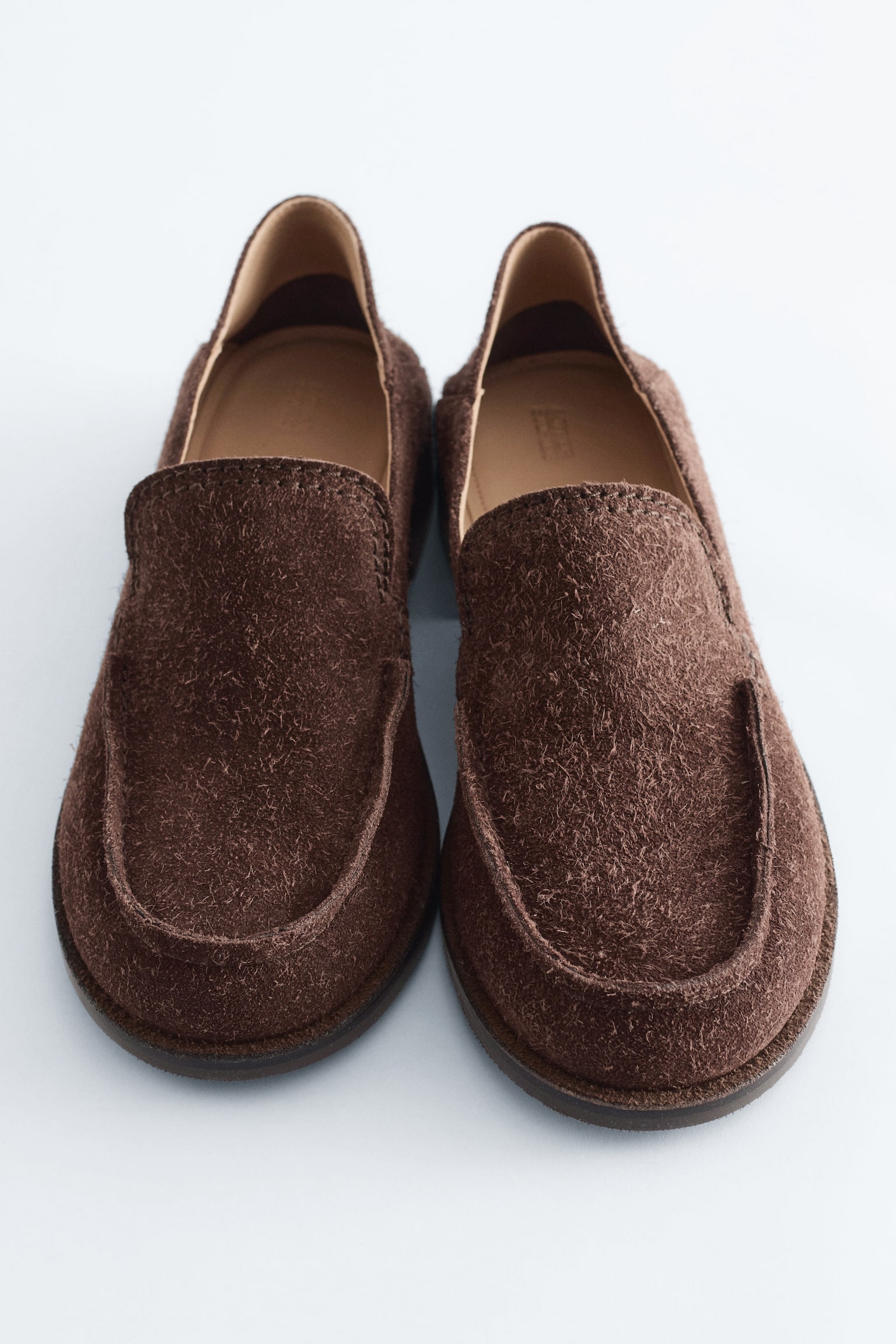 Loafers i børstet ruskind - Brun - 6