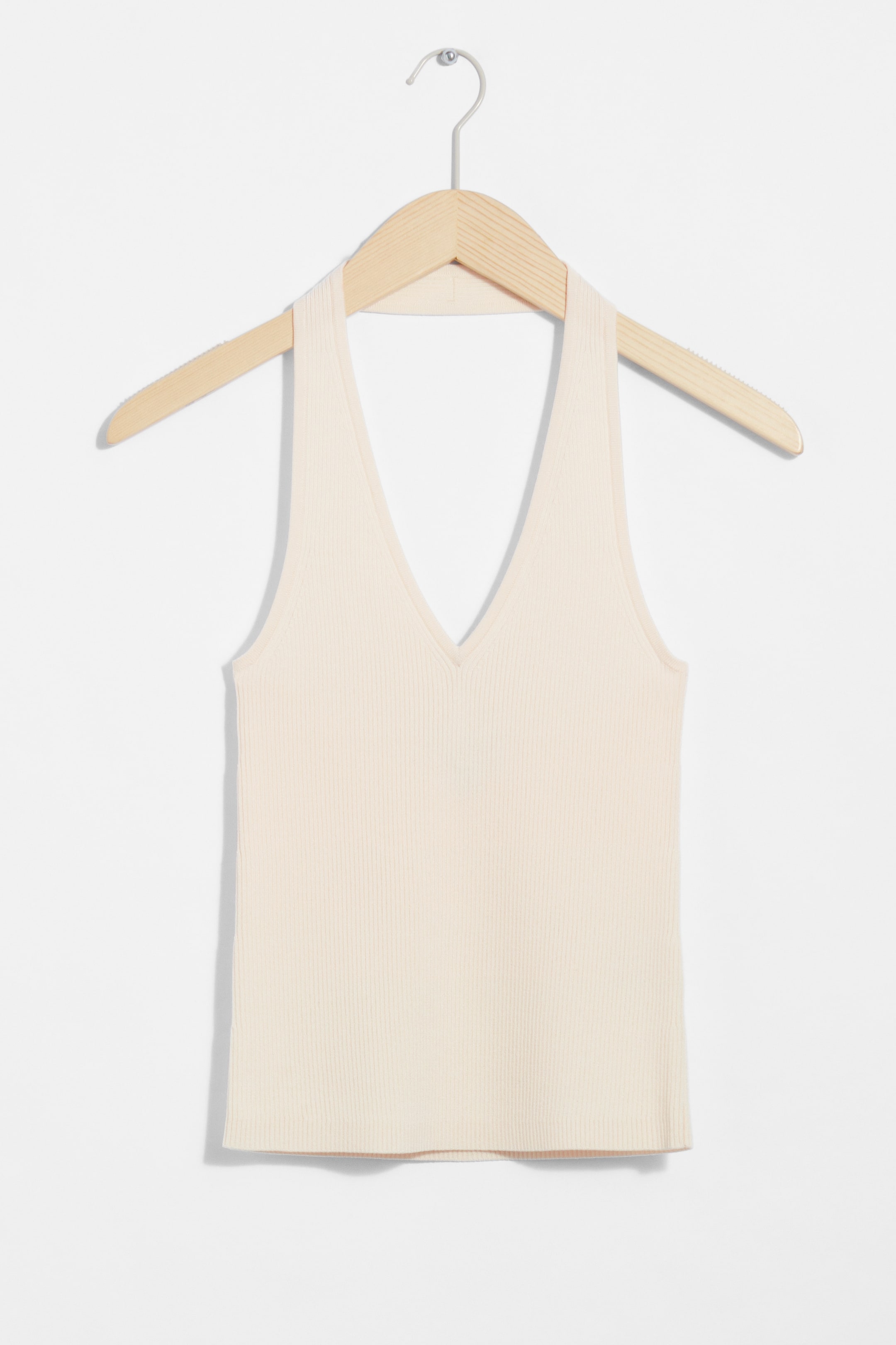 Ribbed Halterneck Top - White - Ladies | H&M GB