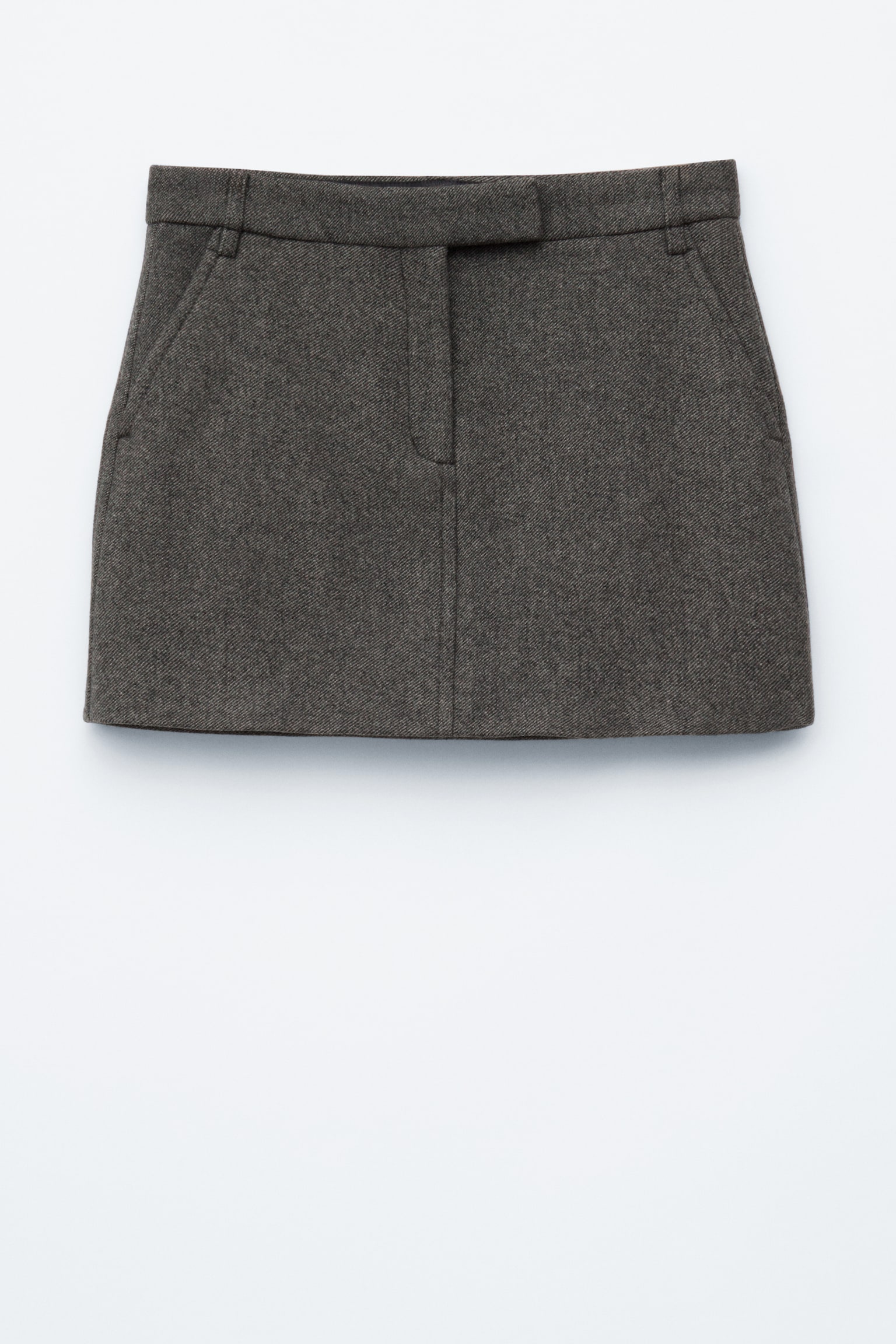 Mini-jupe en laine - Gris foncé/Taupe - 2