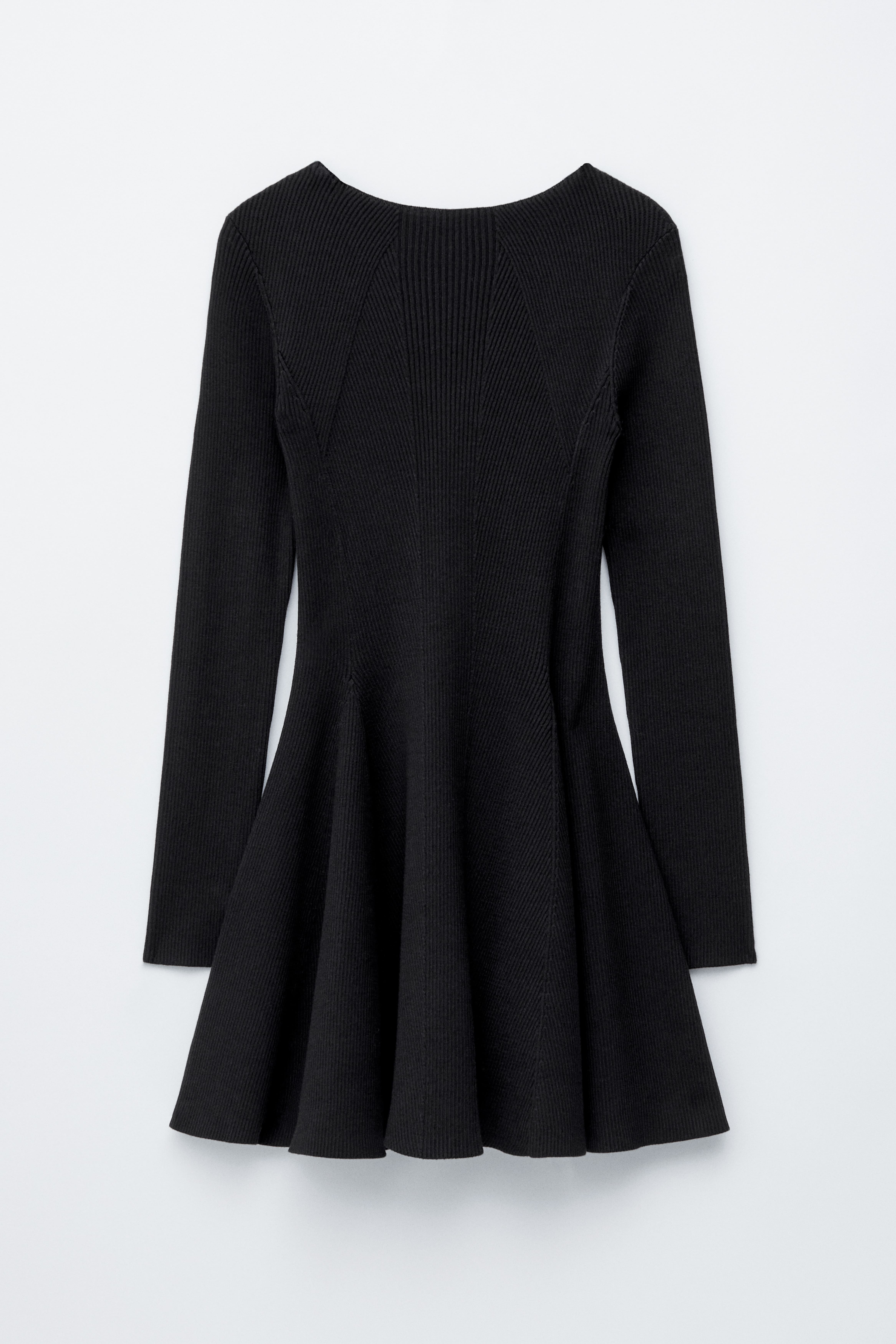 Minikleid aus Rippstrick - Schwarz