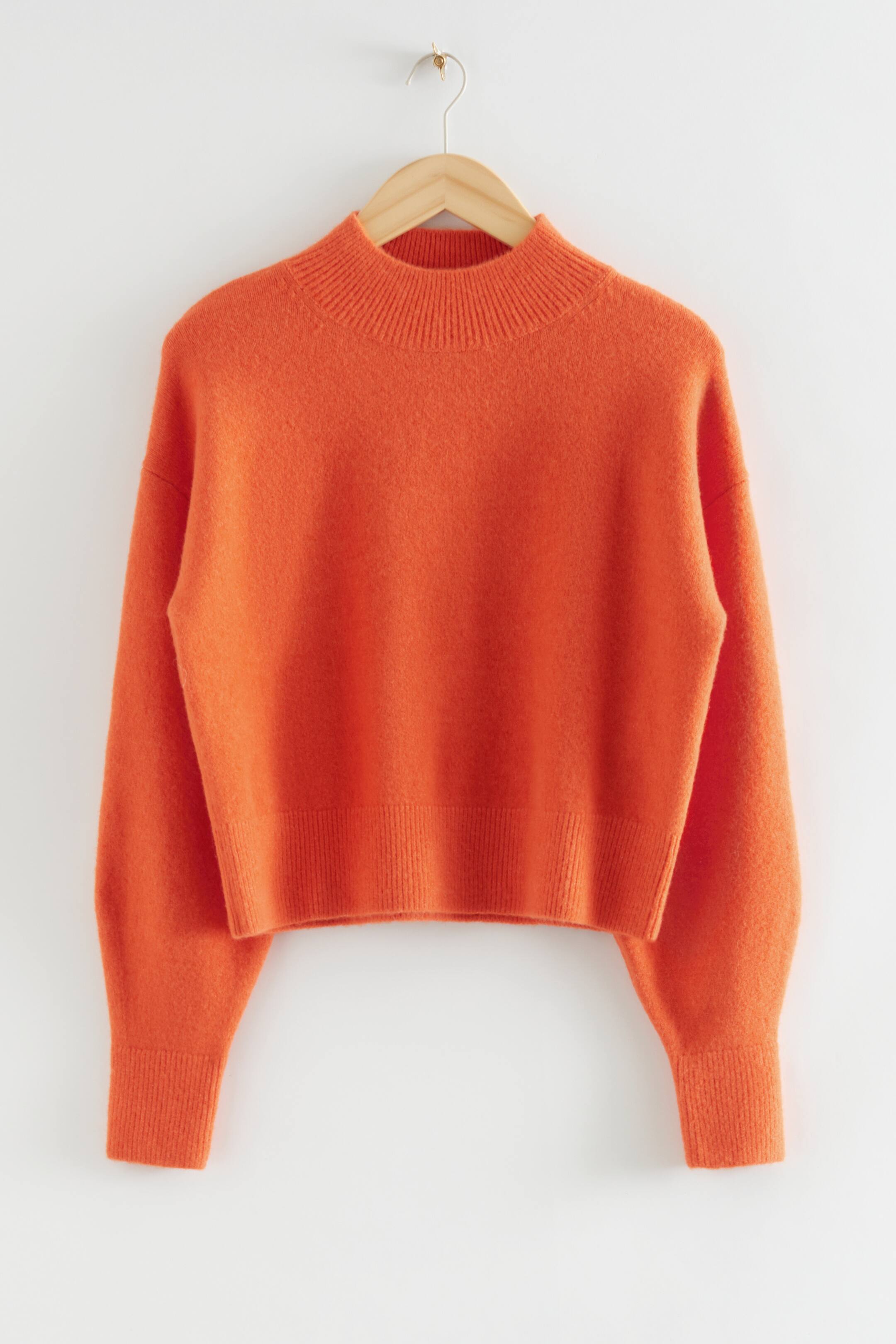 Pullover mit Stehkragen - Turtleneck - Langarm - Orange - Ladies  