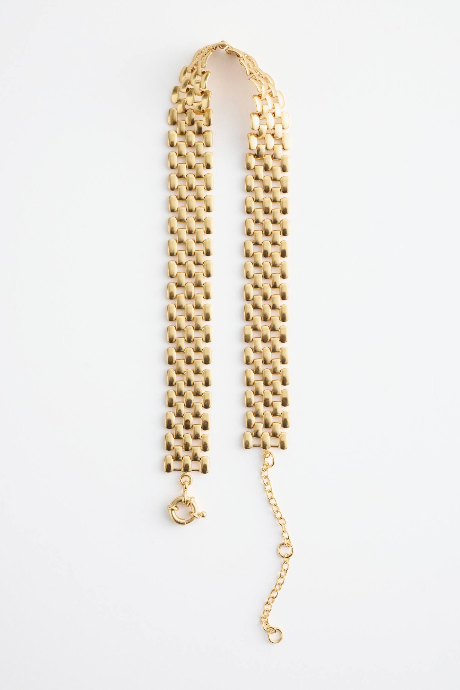 Reťazový náhrdelník choker - Zlatá/Strieborná - 3