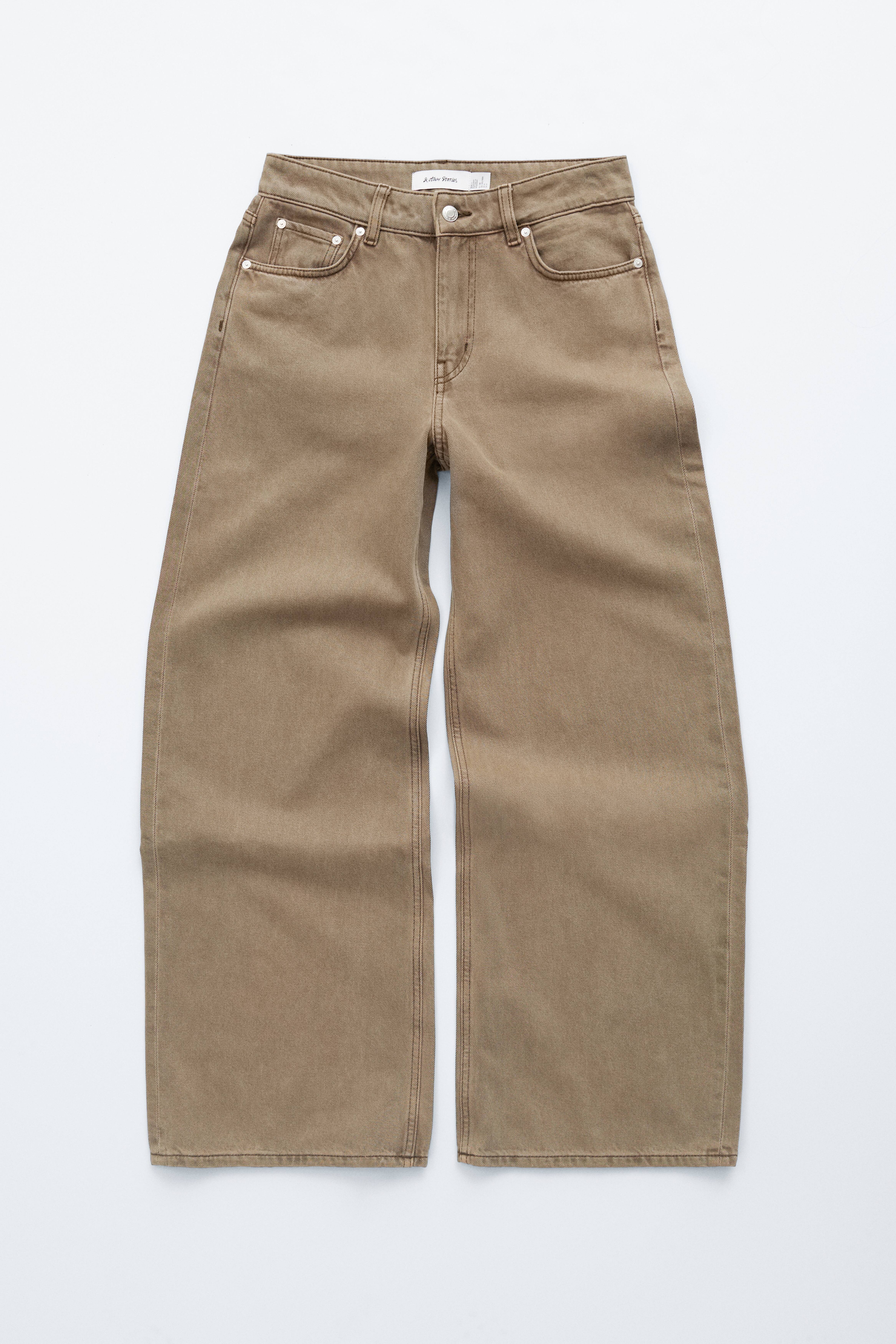 Jean large - Vert kaki/Brun rouille/Beige délavé