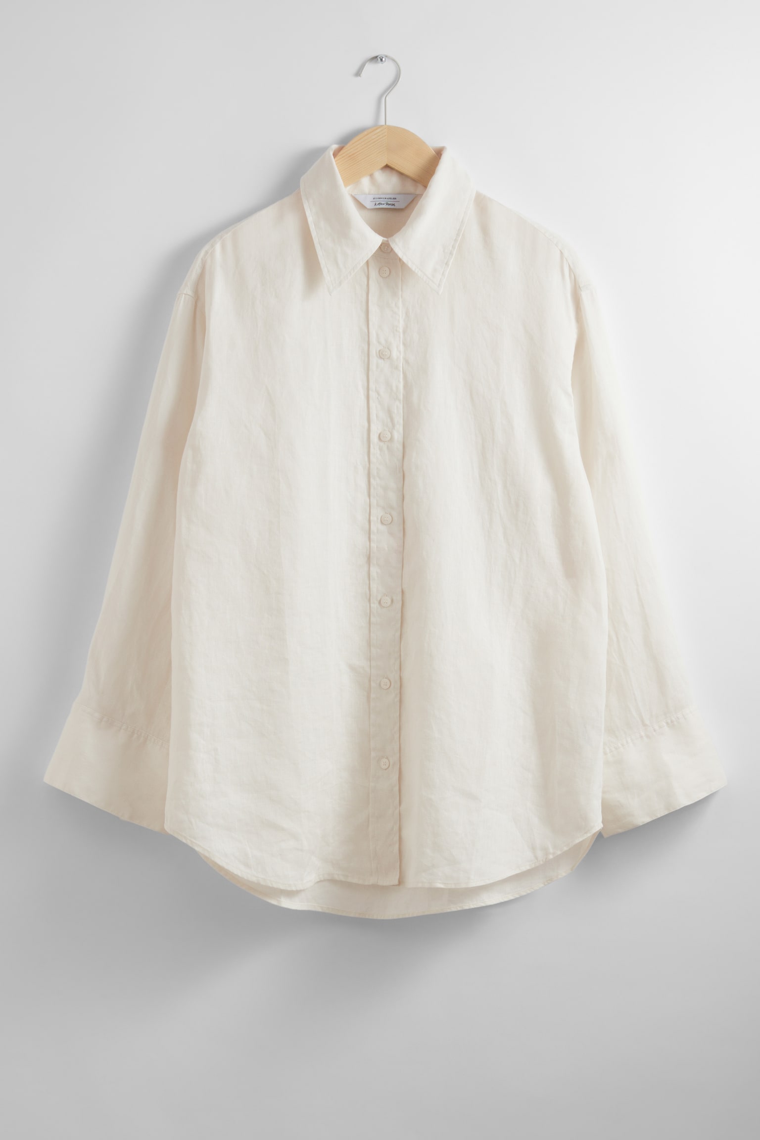 Oversized Linen Shirt - White - 2