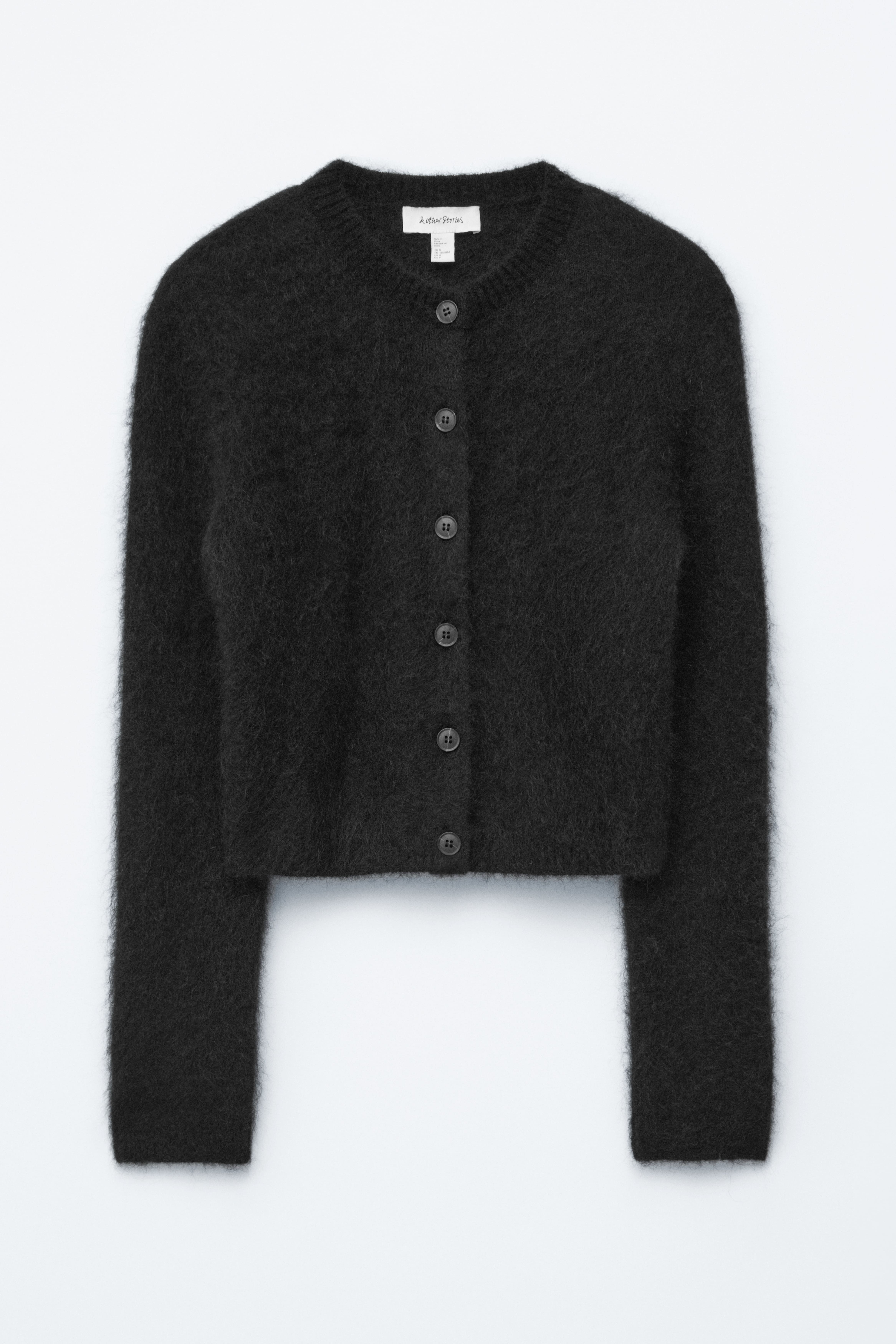 Cardigan in misto mohair spazzolato - Nero/Pesca/Cammello/Turchese chiaro