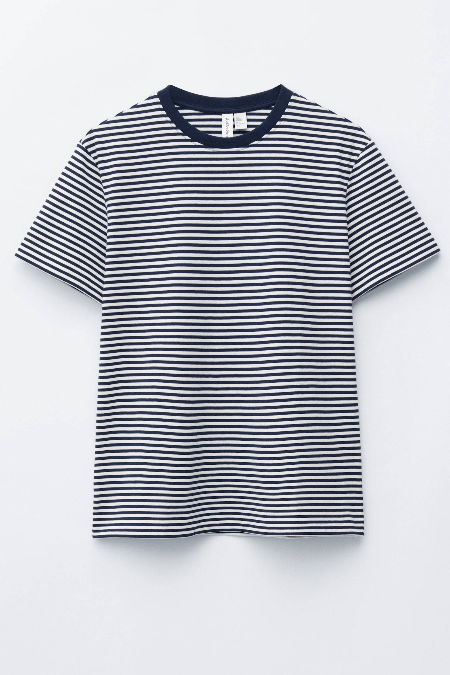 T-shirt i bomuld med crewneck - Marineblå/hvide striber/Sort/Lyseblå/Hvid/Mørkebrun/Gul/Lyserød/Rød