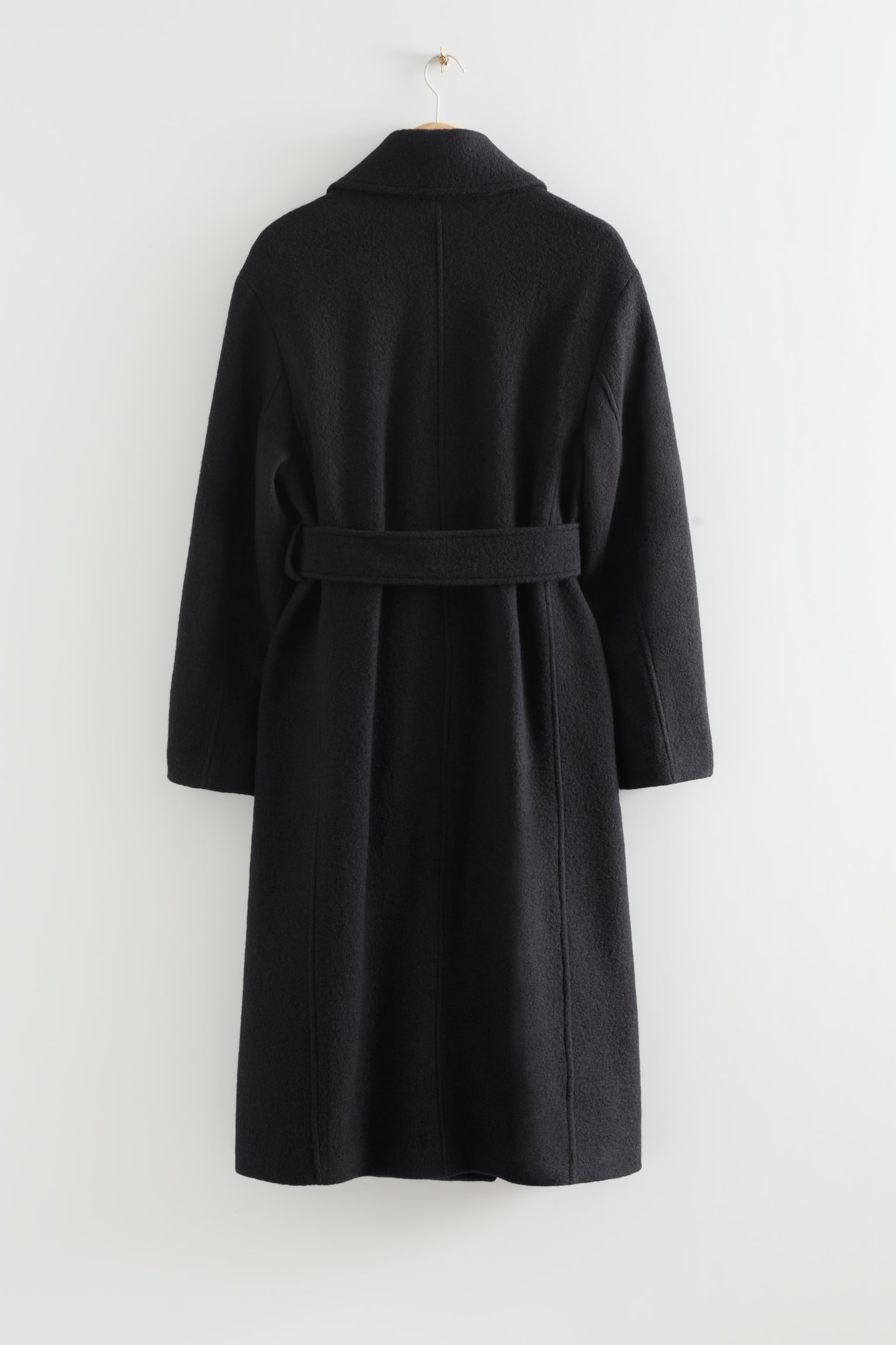 Voluminous Belted Wool Coat - Black/Beige/Dark Khaki/Navy/Brown/Dark Grey - 4