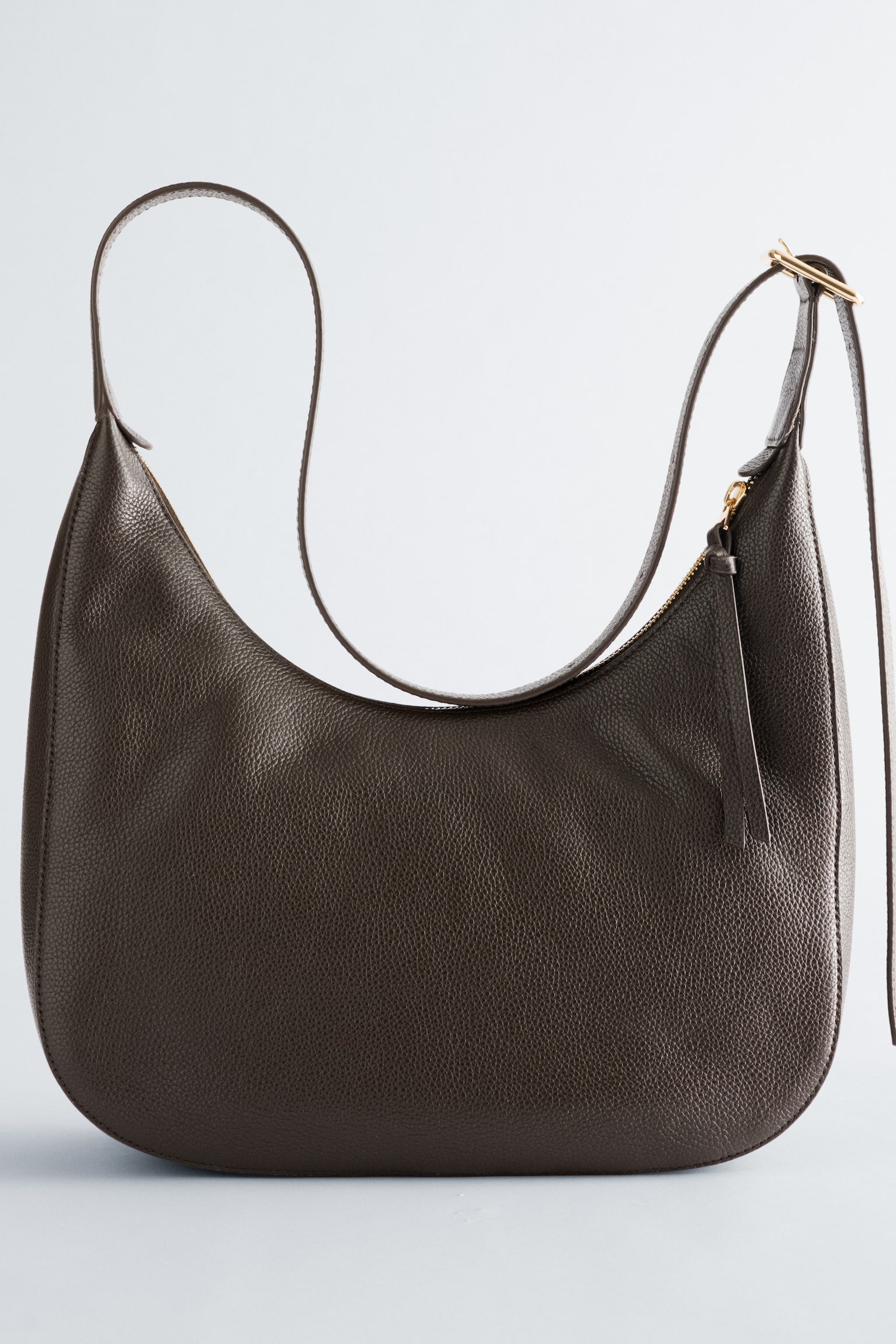 Umhängetasche aus Leder - Dunkelbraun/Leder/Beigefarbenes Veloursleder/Dusty Blue Leather - 3