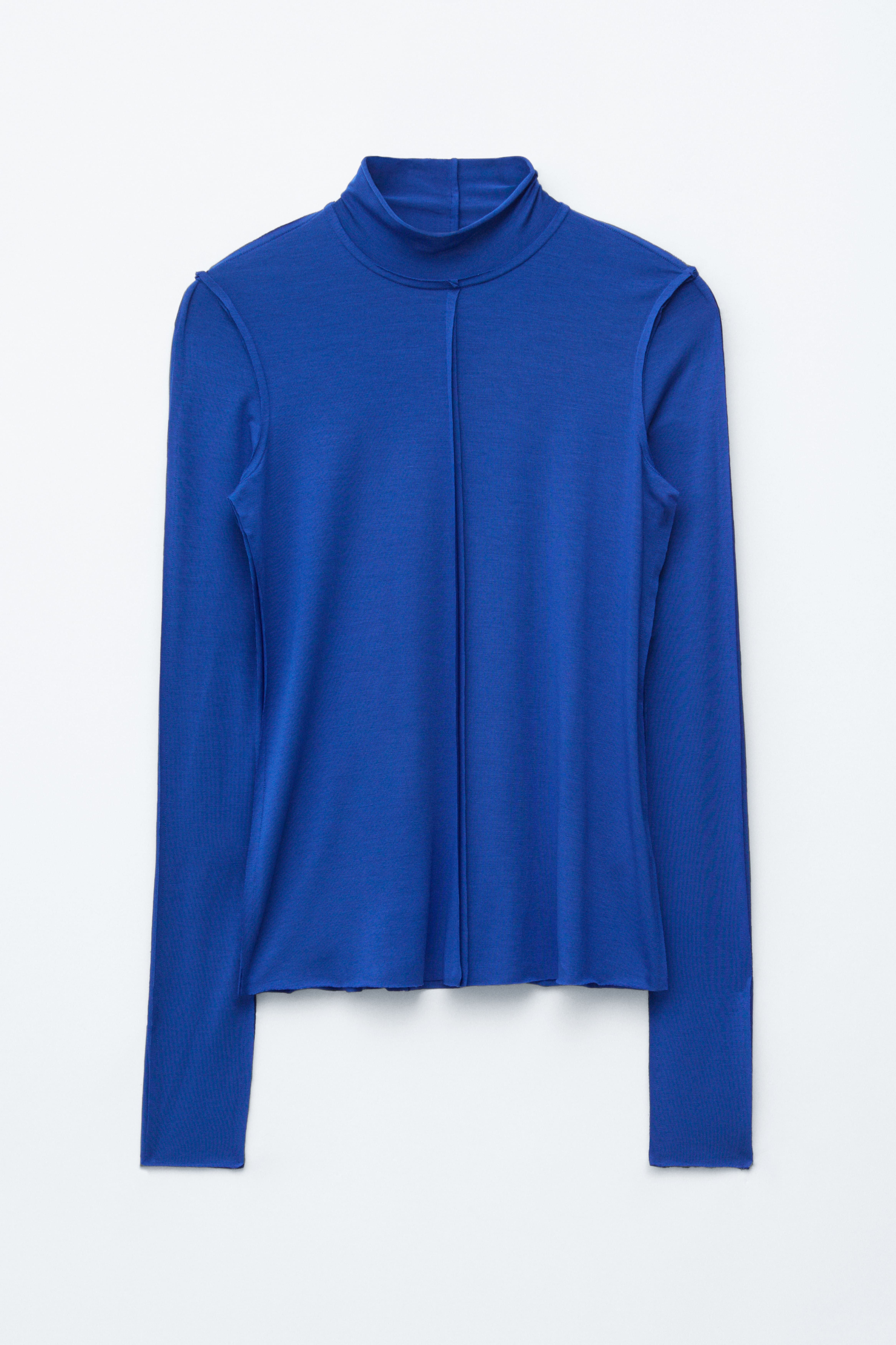 Langärmliges Rollkragen-Oberteil - Leuchtendes Blau/Türkis