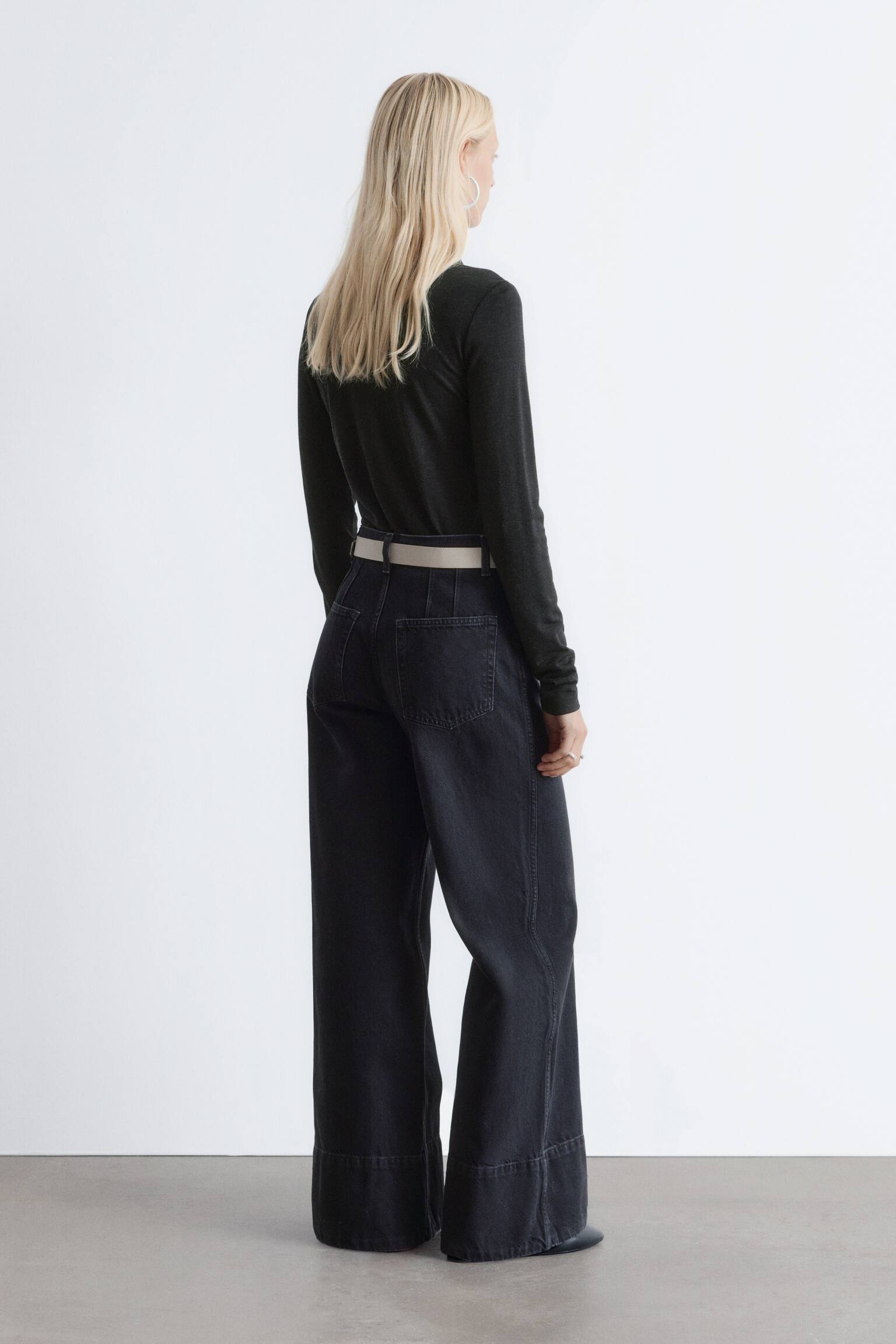 Jeans mit weitem, langem Bein - Verwaschenes Schwarz/Blau - 4