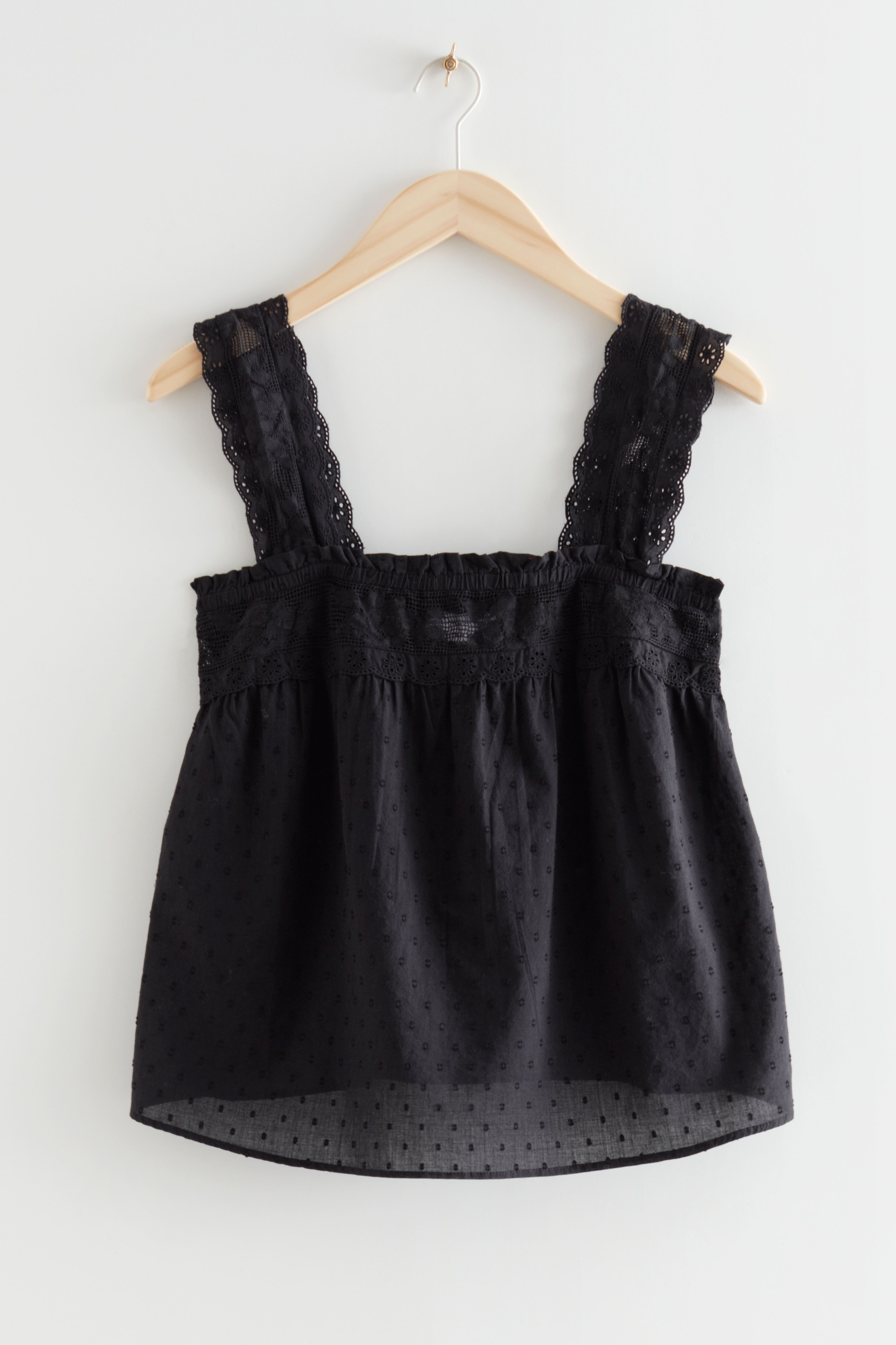 A Line Lace Top Black Ladies H M GB