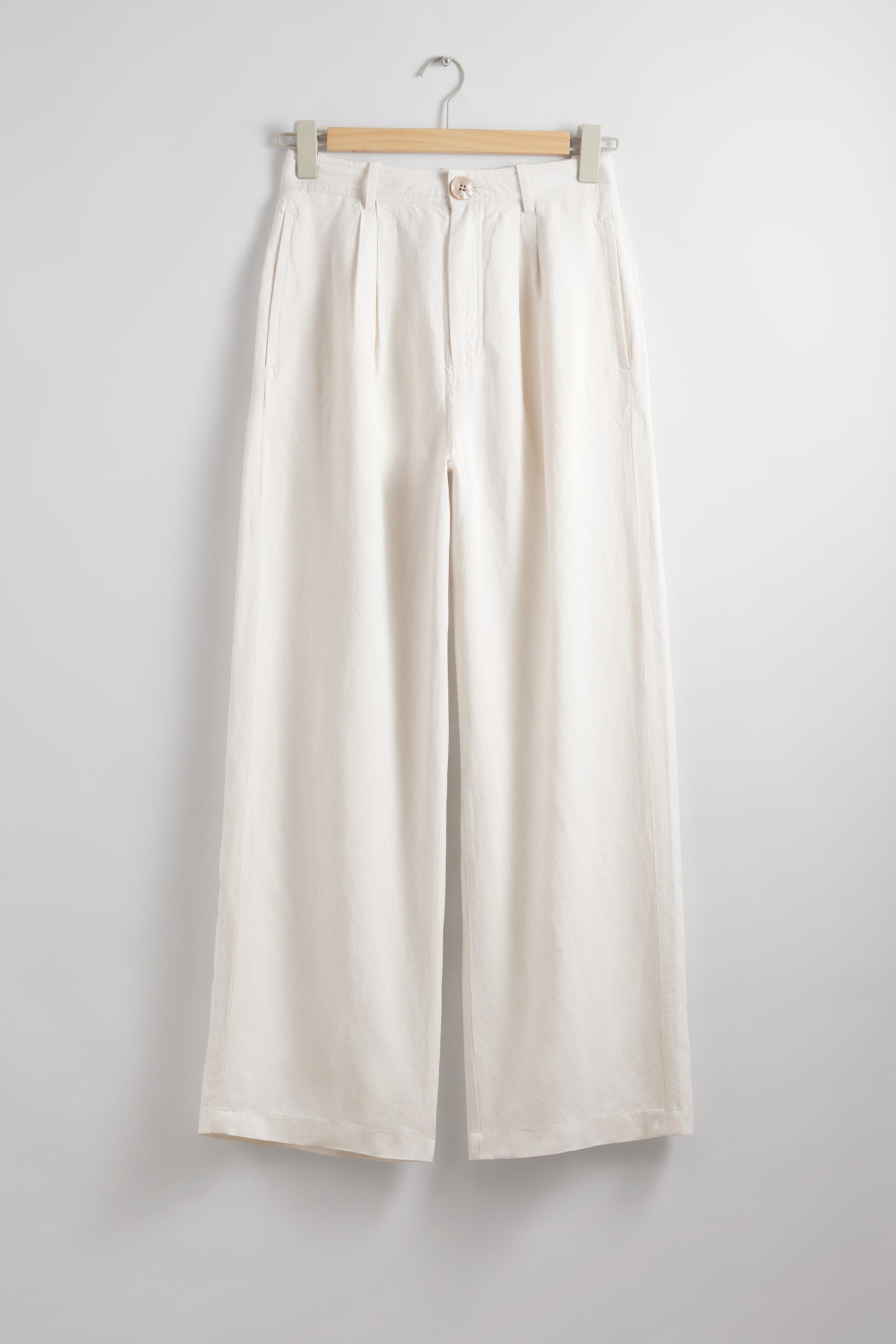 Relaxed Breezy Trousers - Cream/Black - 1