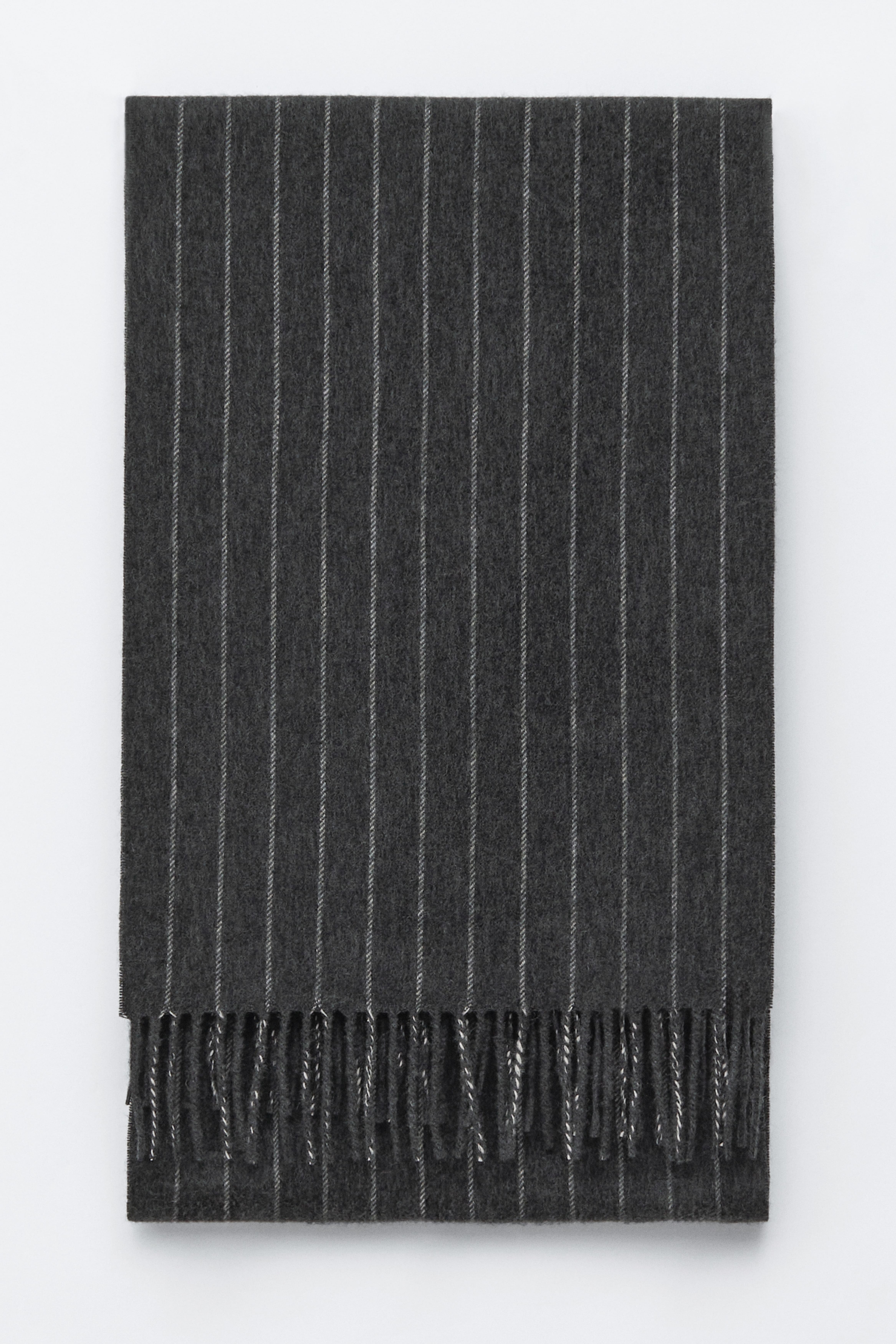 Deken van wol en kasjmier - Donkergrijze krijtstreep