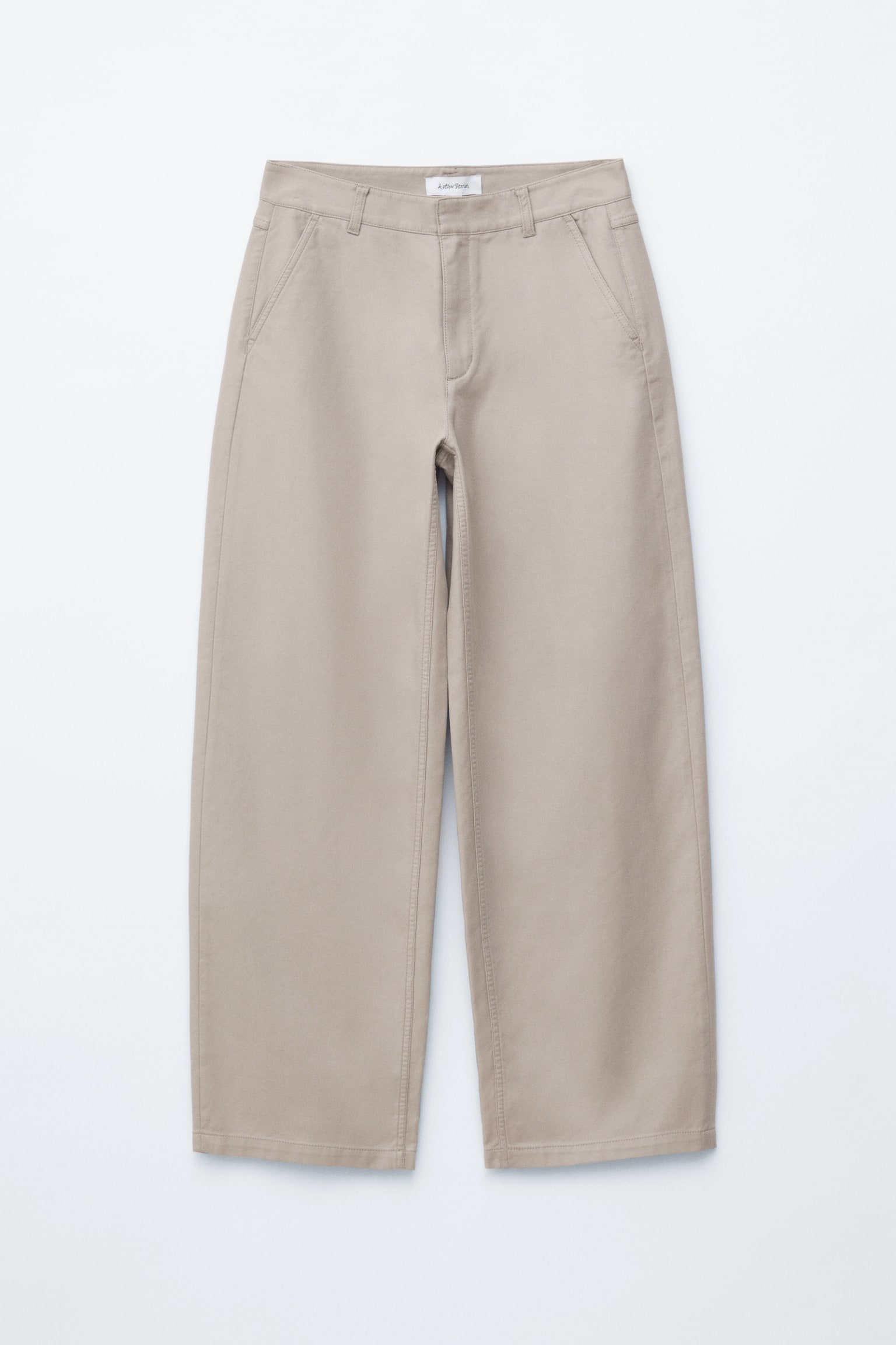 Παντελόνι twill με φαρδιά μπατζάκια - Light Greige - 2