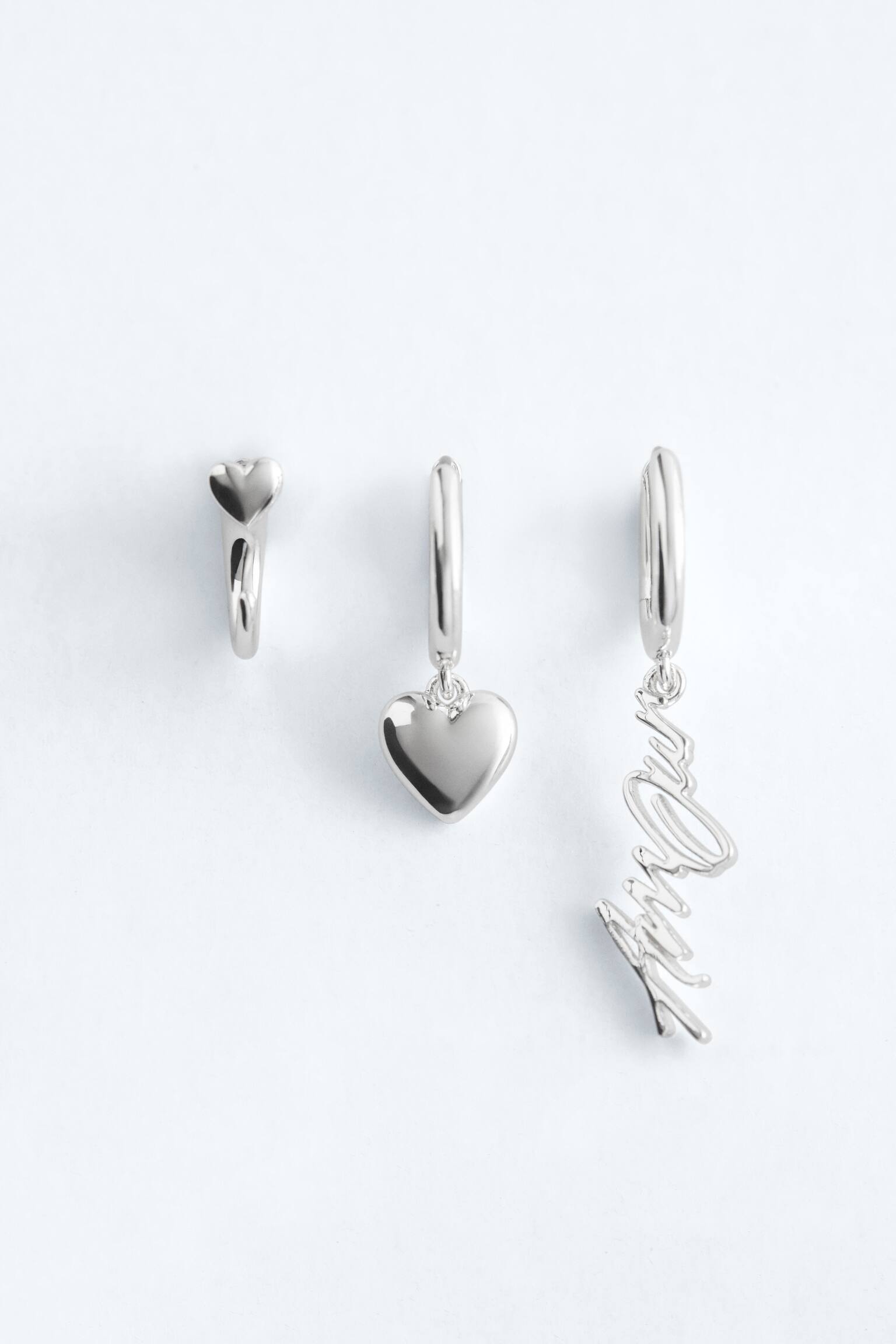 Creolen im Set mit Motivdetail - Silber - 3