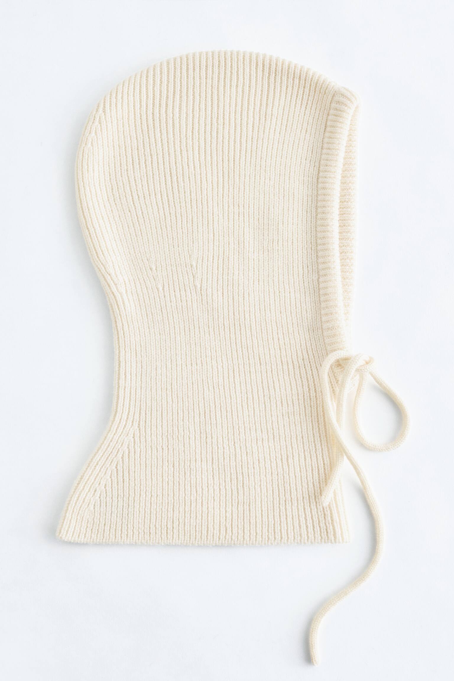 Oversized-Balaklava aus Wolle - Cream/Rot/Schwarz