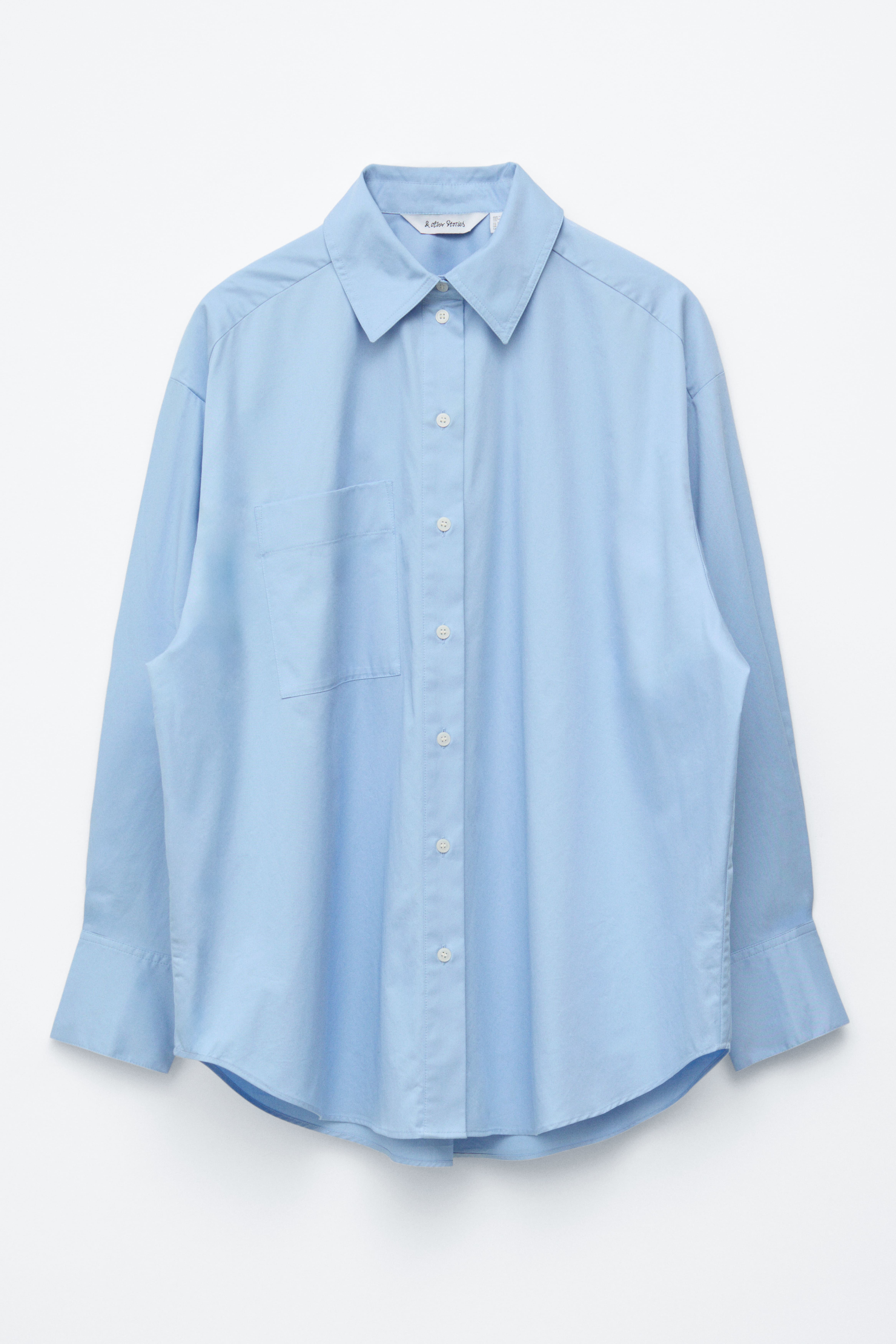 Camicia oversize - Azzurro/Righe bianco/marrone
