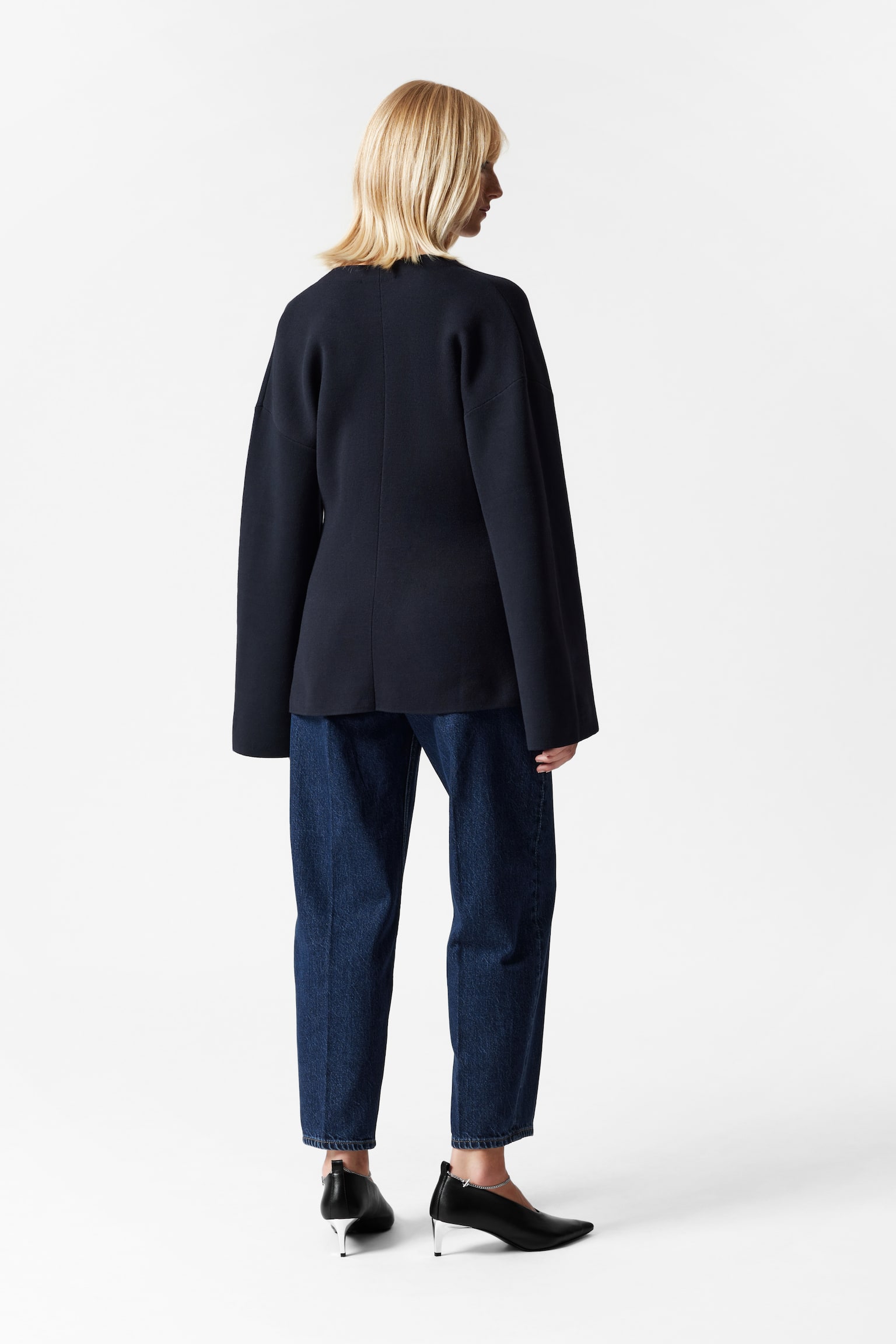 Asymmetric Cardigan - Navy - 4