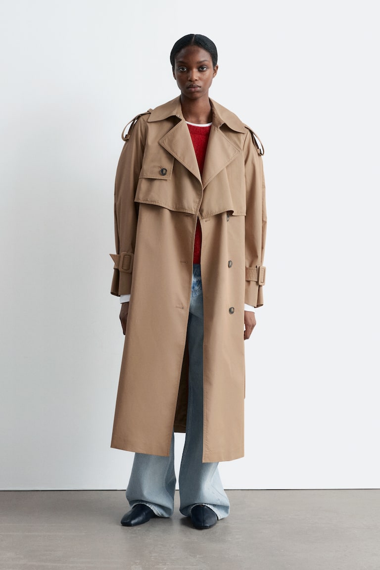 Outerwear Express Soft Drape Trench Coat Belted Trench Coat Beige