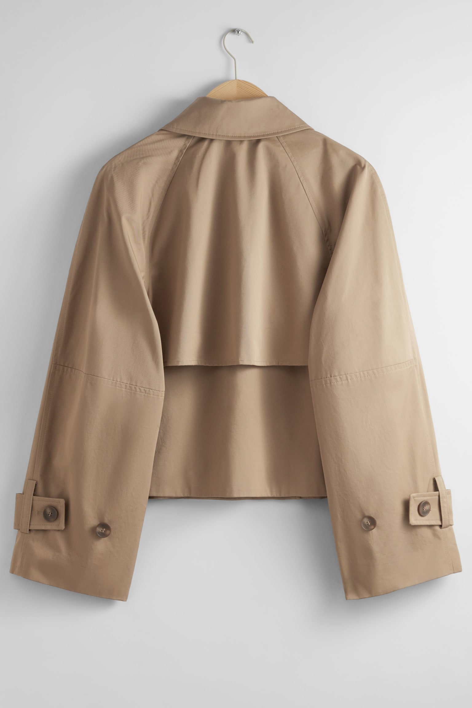 Short Trench Coat Jacket - Beige/Black/Khaki - 10