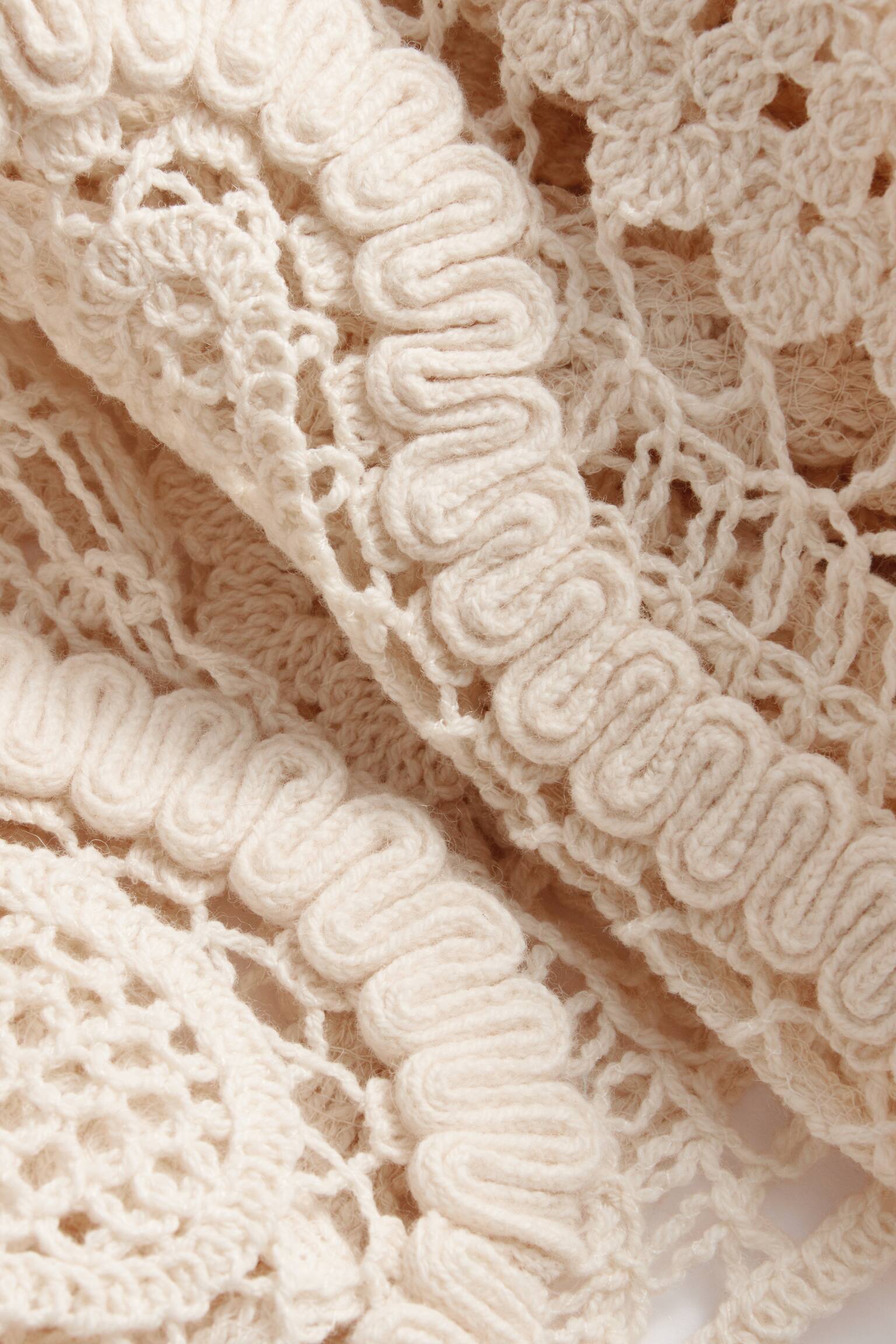 Paisley-hæklet bluse - Beige - 3