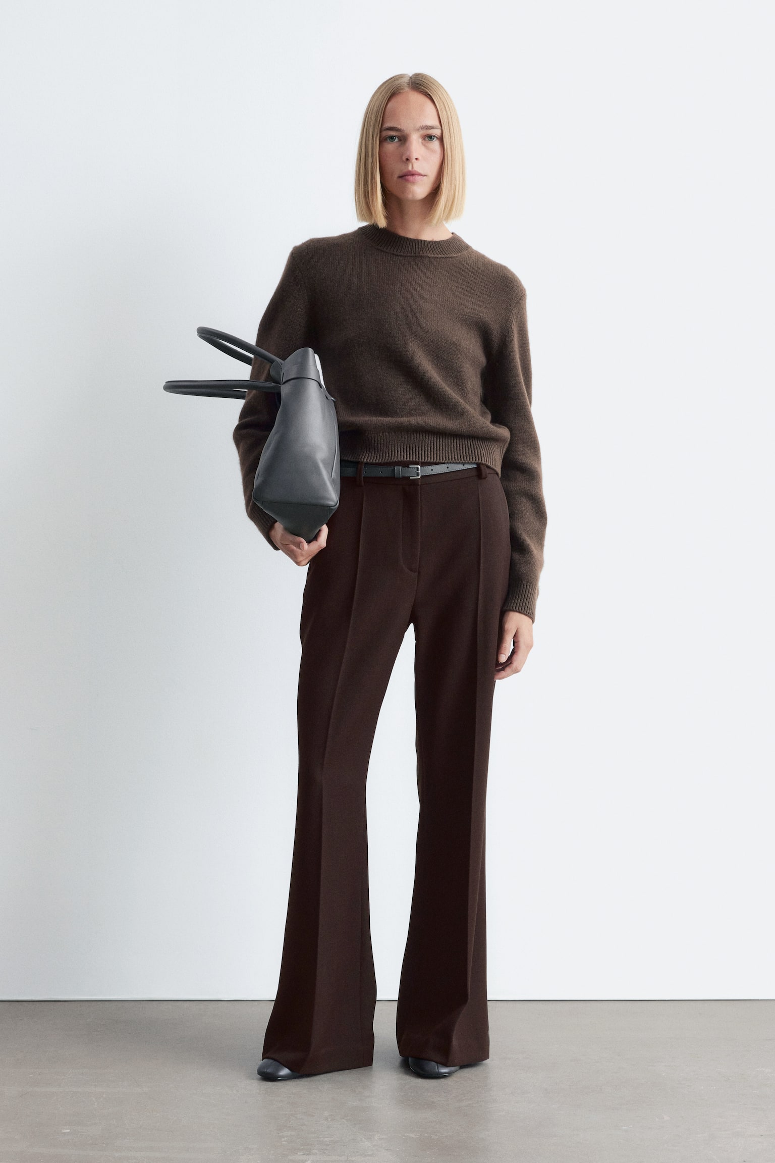 Pullover aus einer Kaschmirmischung - Dunkelbraun/Schwarz - 3