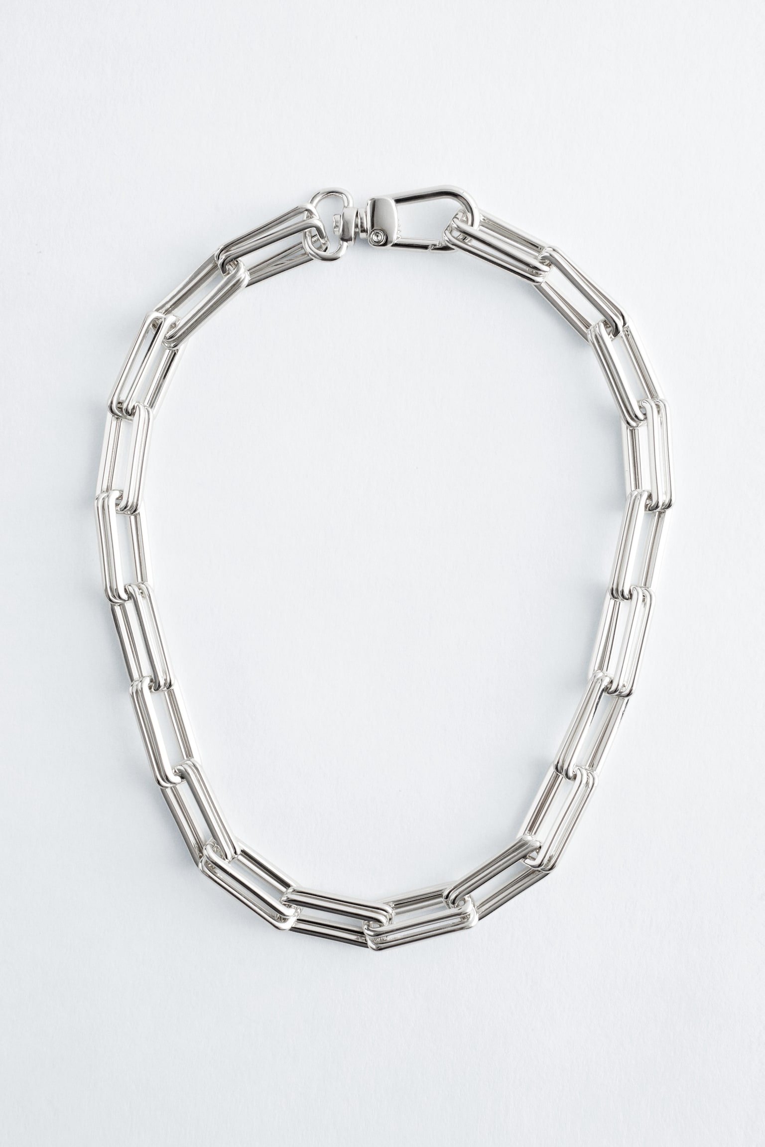 Chunky Chain Link Necklace - Srebrny - 1