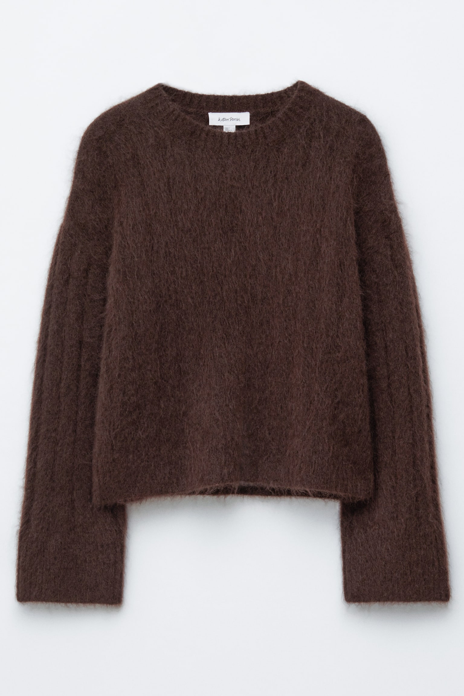 Ribgebreide trui van een mohairmix - Donkerbruin/Crème/Donkerbeige - 2