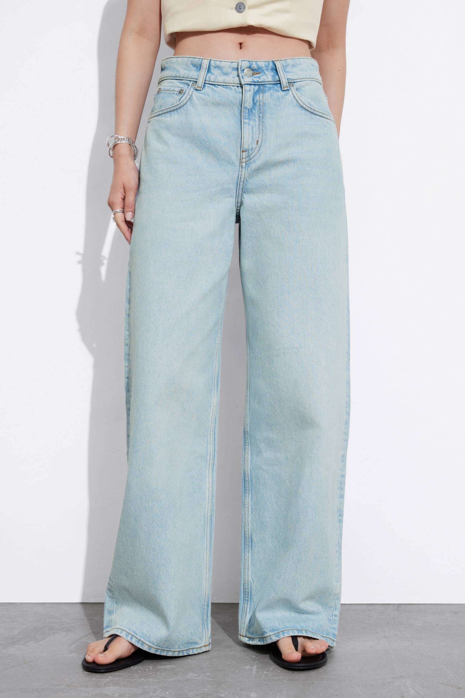 Wide Long Jeans - Pale Blue/Mid Blue/Black - 5