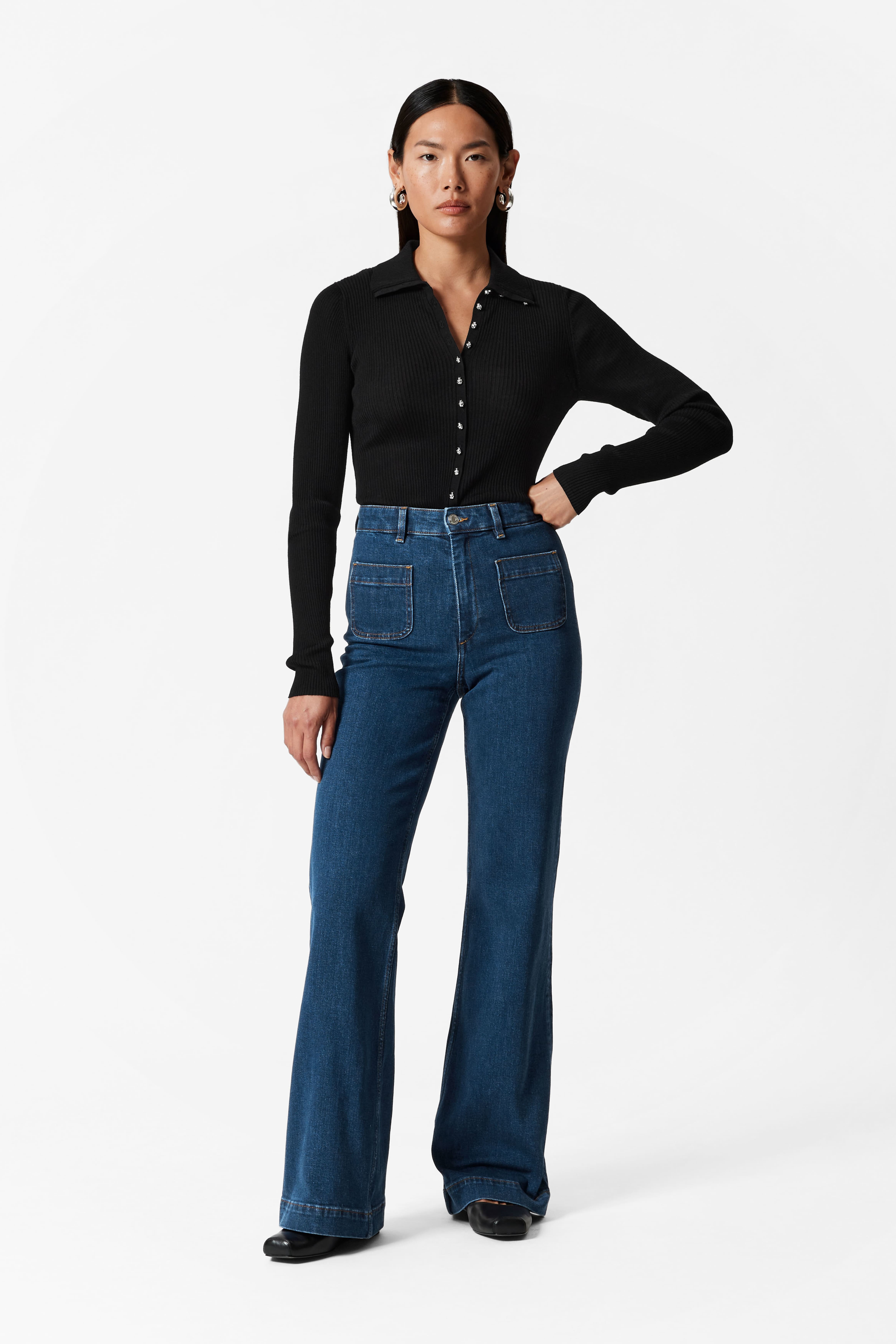 Jeans femme évasé best sale