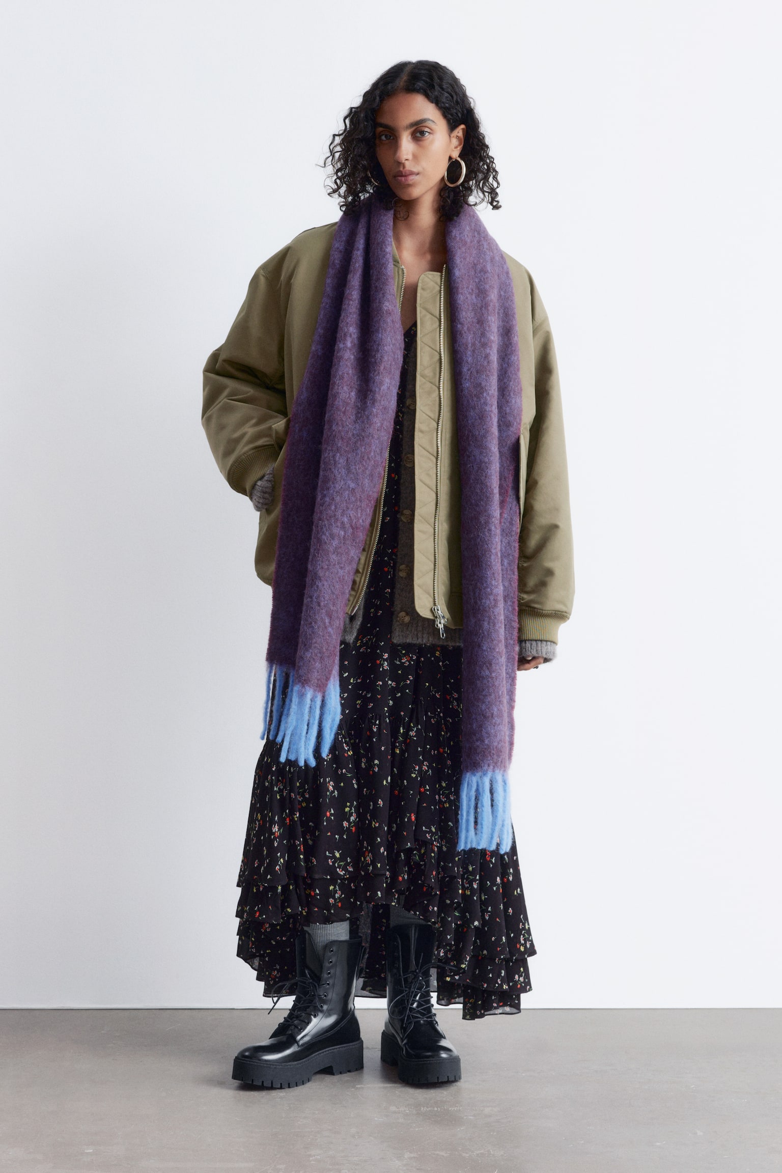 Lange Bomberjacke - Khaki/Khaki - 1