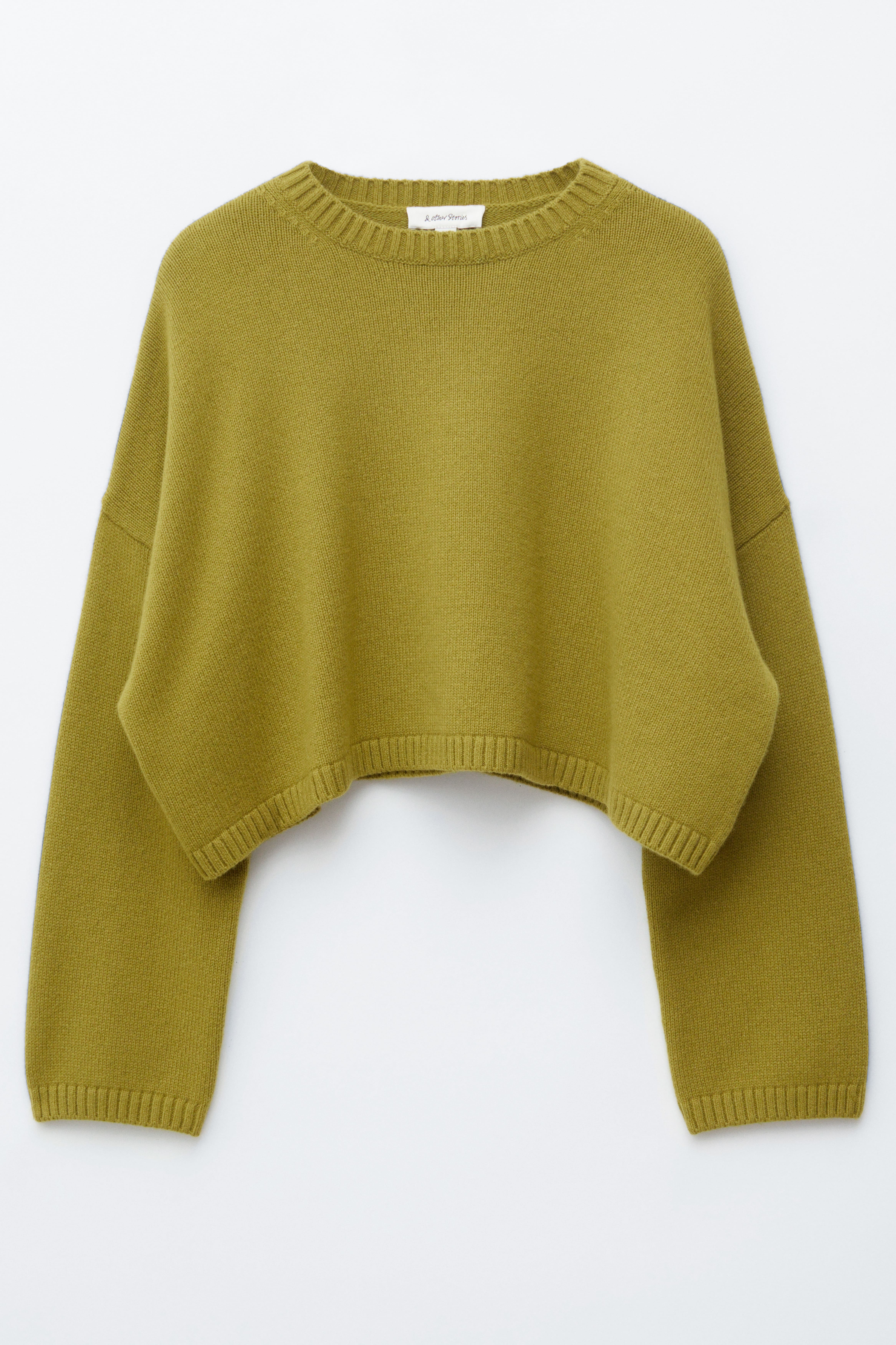 Maglione in cashmere e cotone - Verde kaki/Beige
