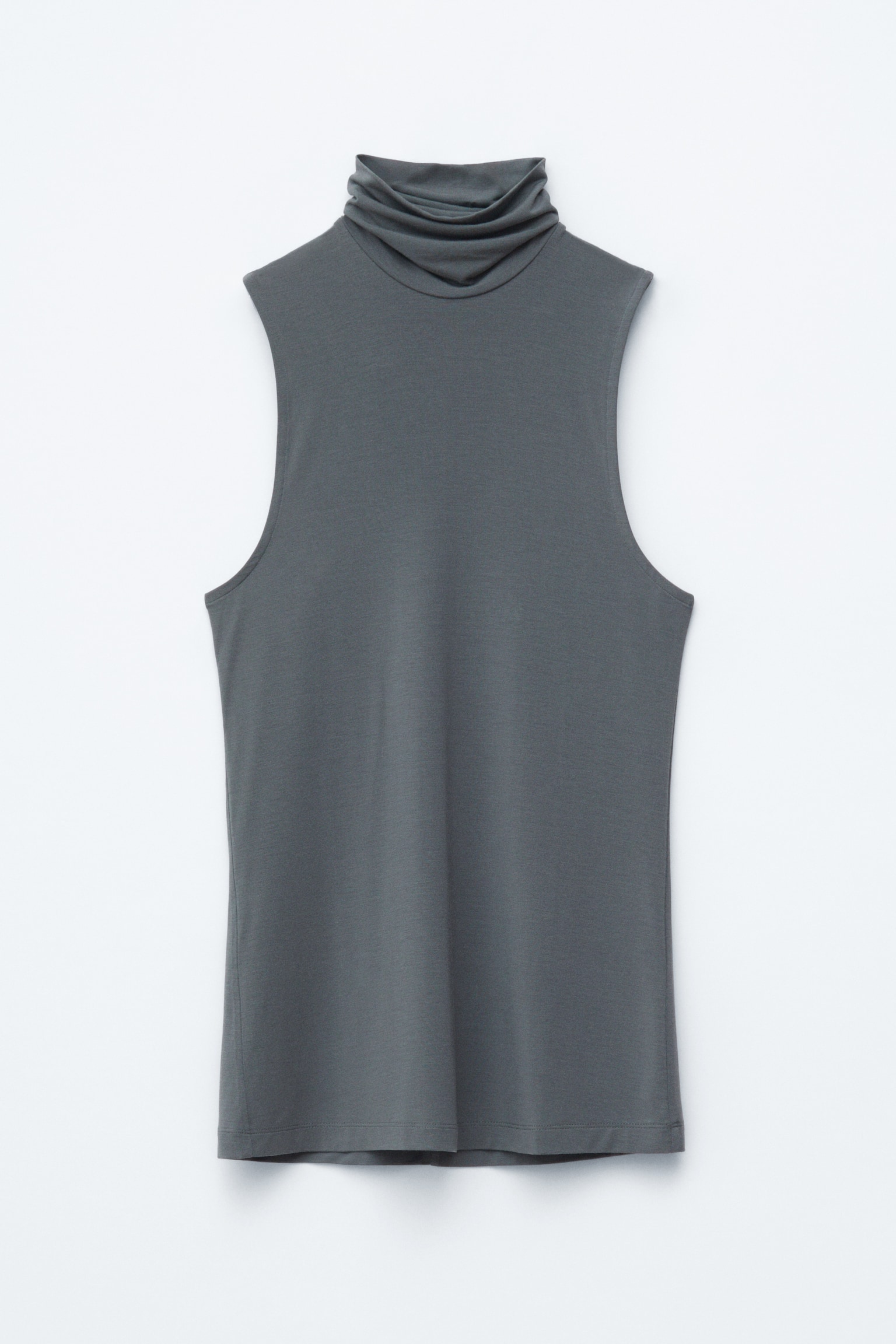 Haut sans manches à col roulé - Gris foncé/Couleur crème - 2