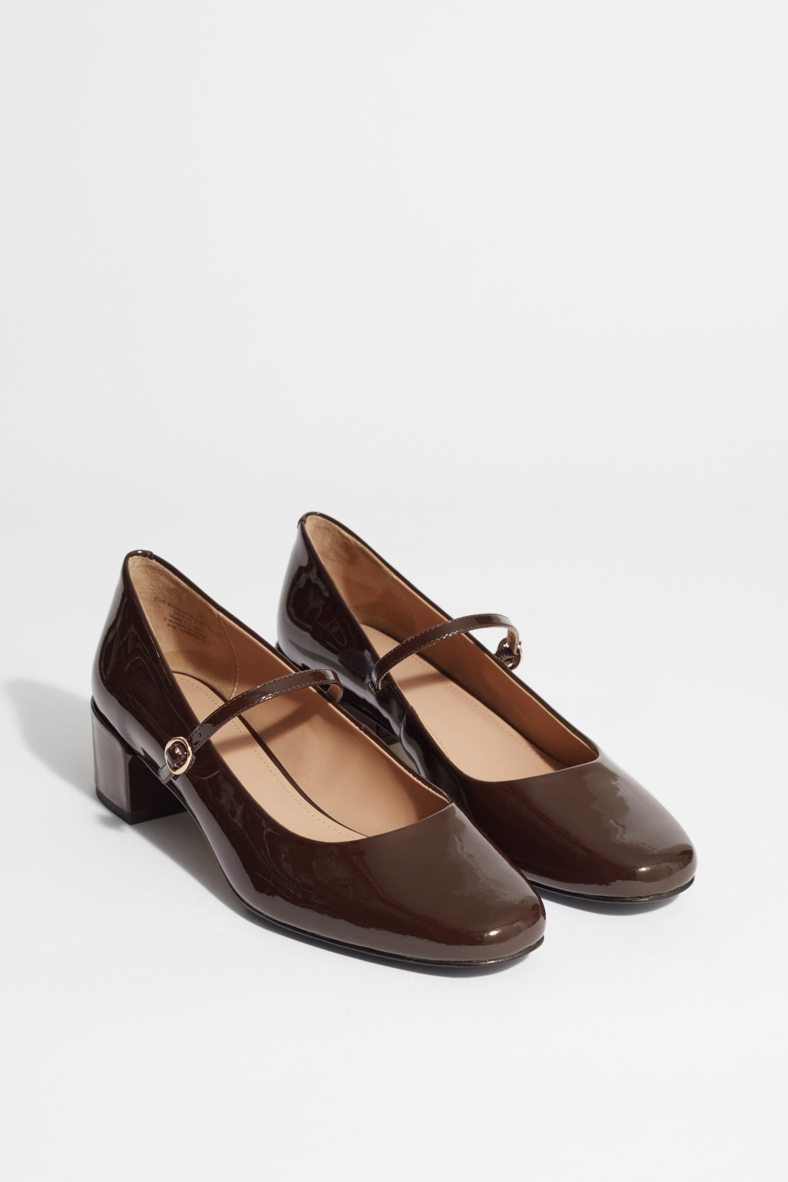 Mary-Jane Leather Pumps - Brown/Black - 4