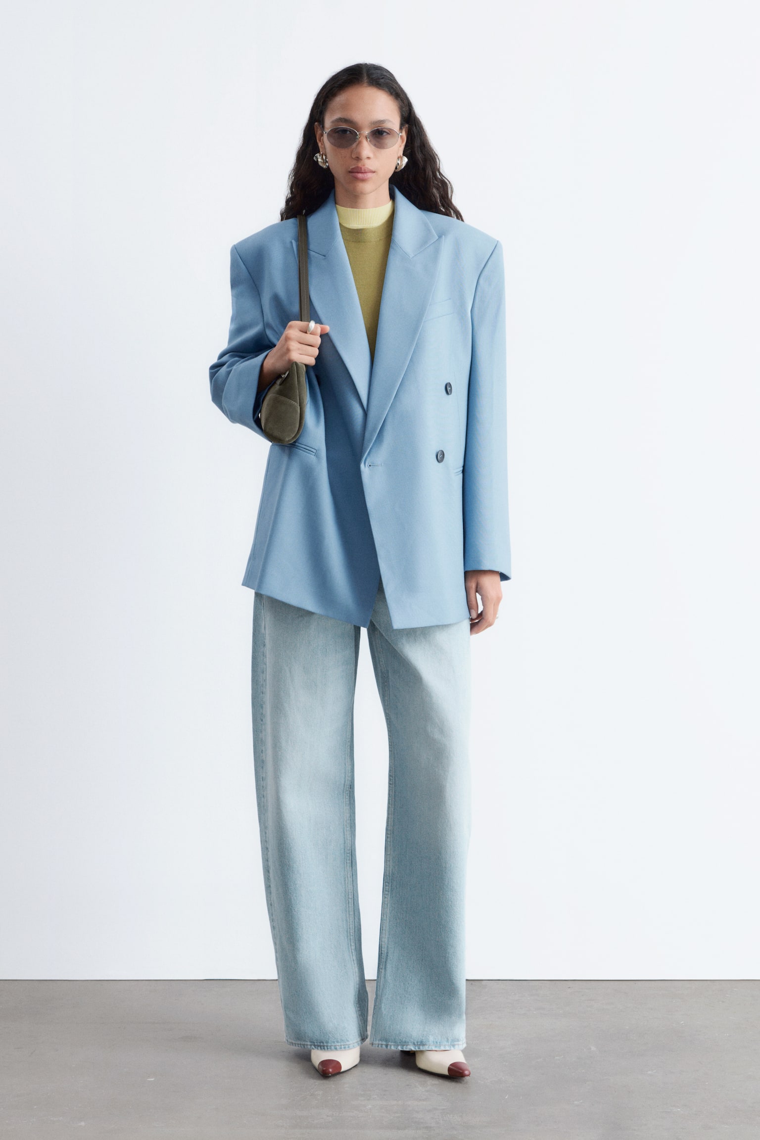Double-breasted blazer van wol - Hemelsblauw - 3