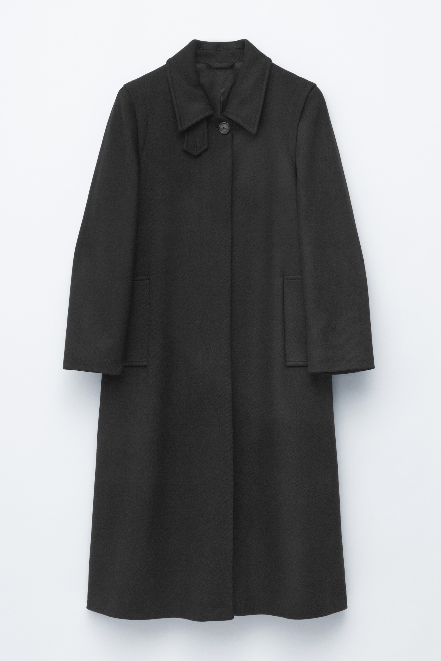 Wollen maxi-jas - Zwart/Donkergrijs - 2