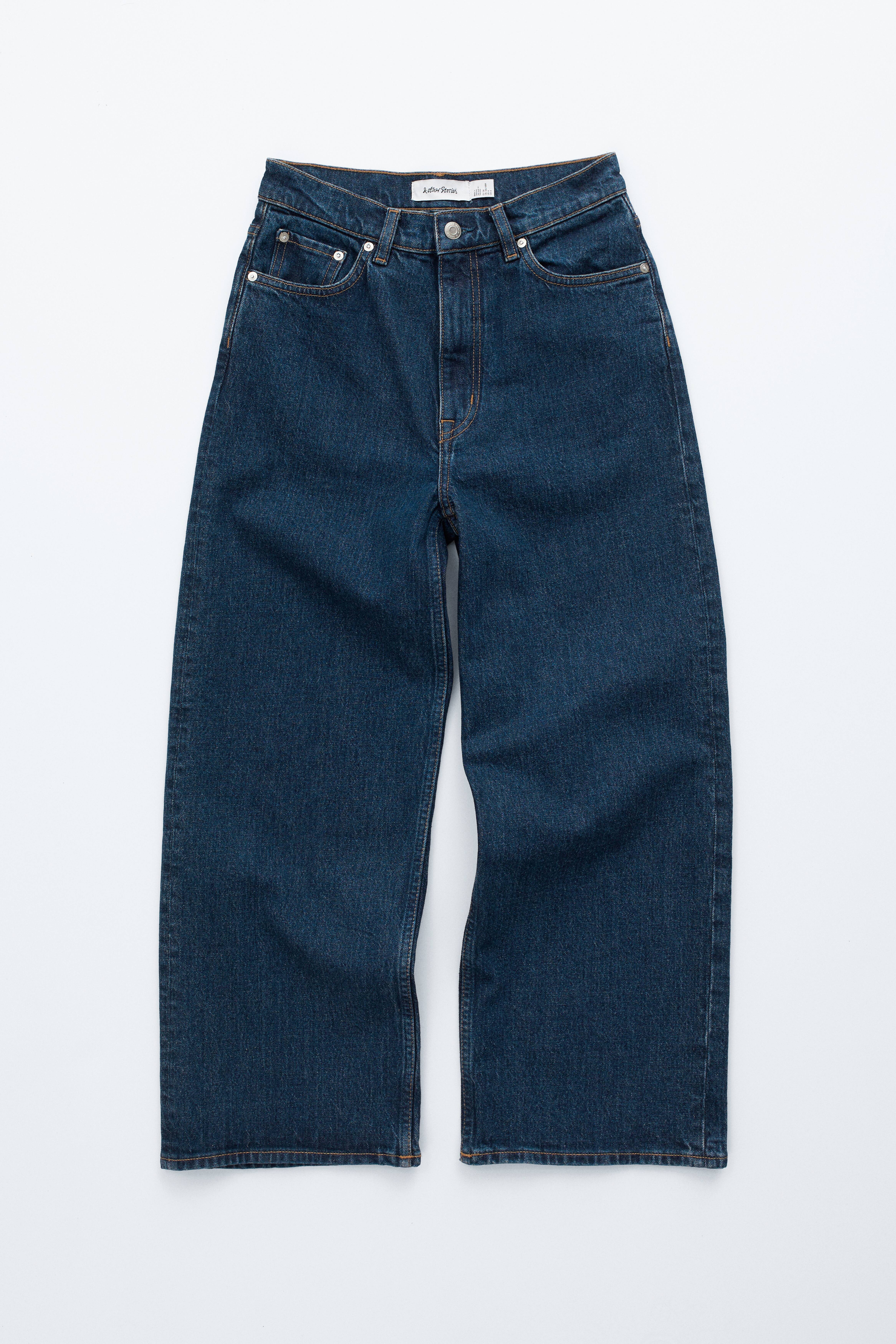Jeans a gamba larga cropped - Blu medio/Bianco/Azzurro/Nero