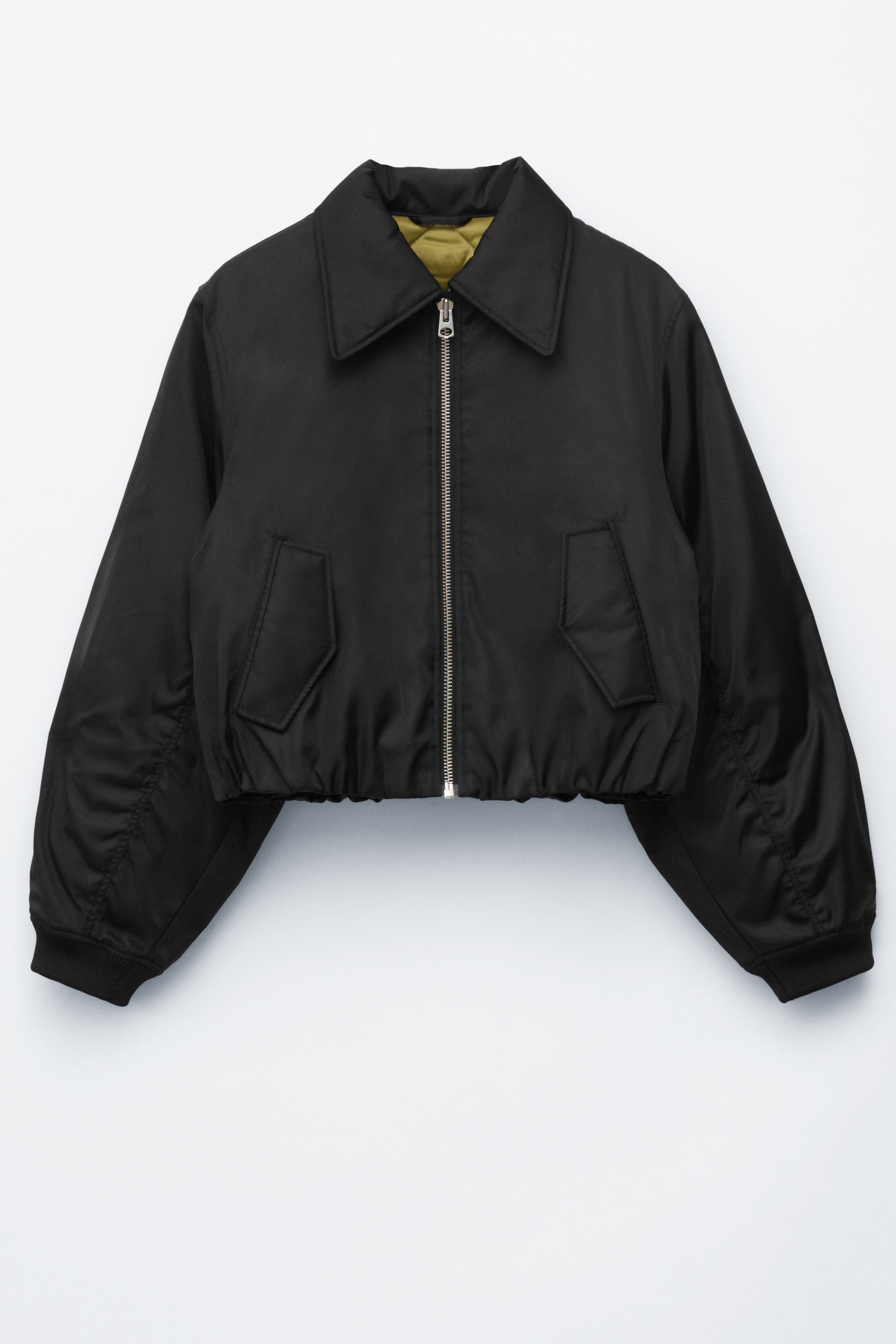 Verkürzte Bomberjacke - Schwarz