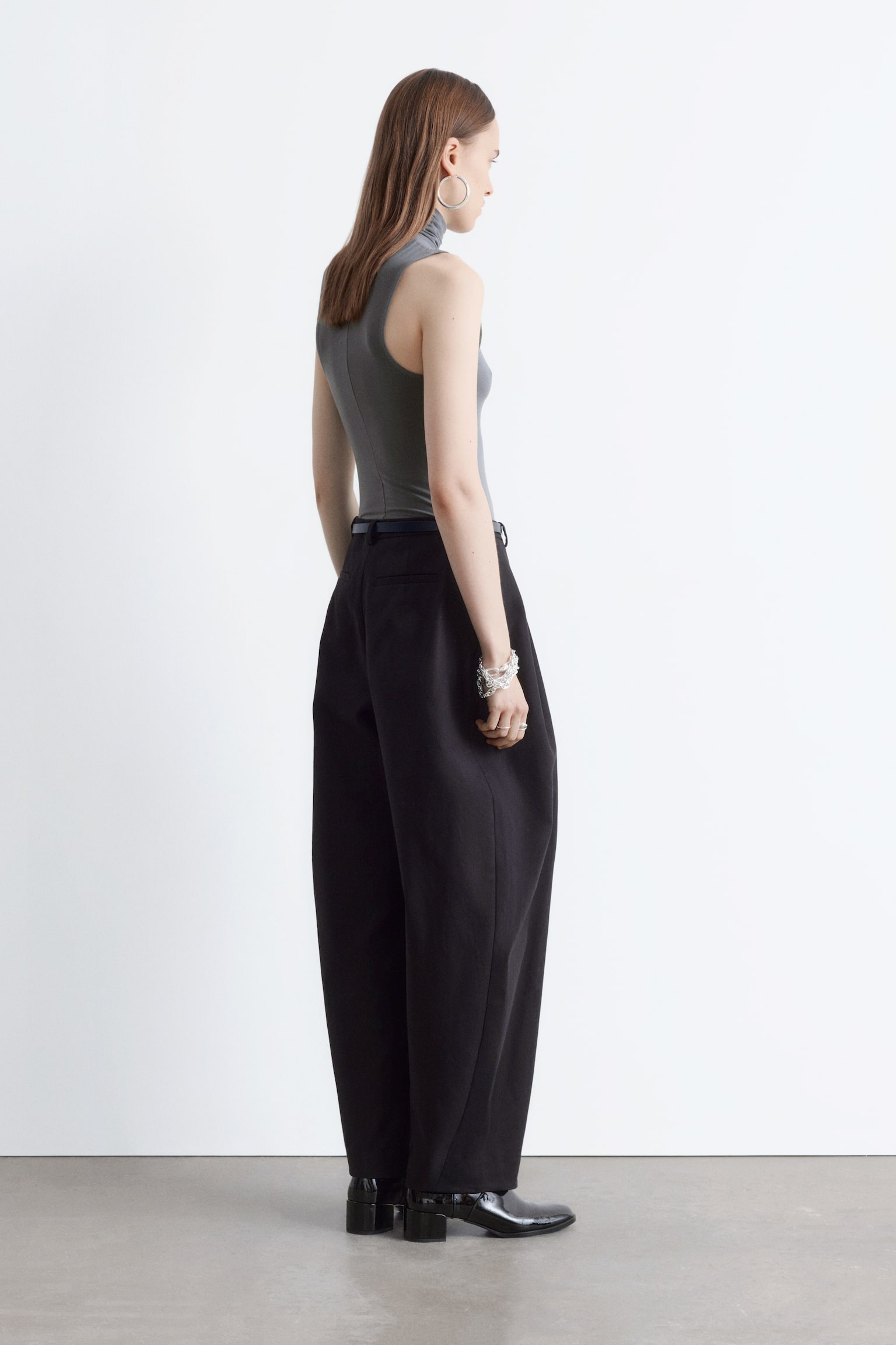 Haut sans manches à col roulé - Gris foncé/Couleur crème - 3