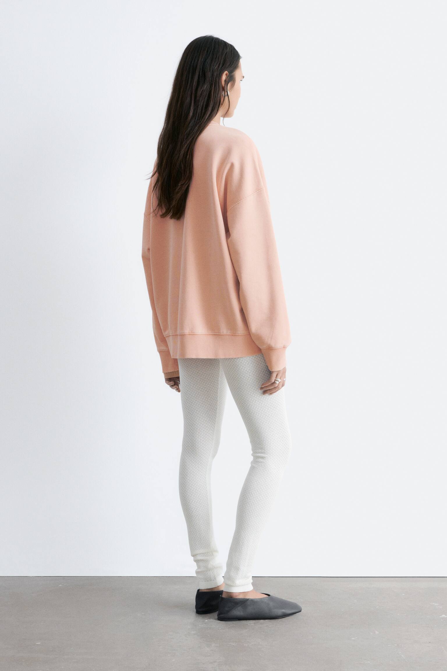 Φούτερ σε oversized γραμμή - Ροδακινί/Πορτοκαλί - 4