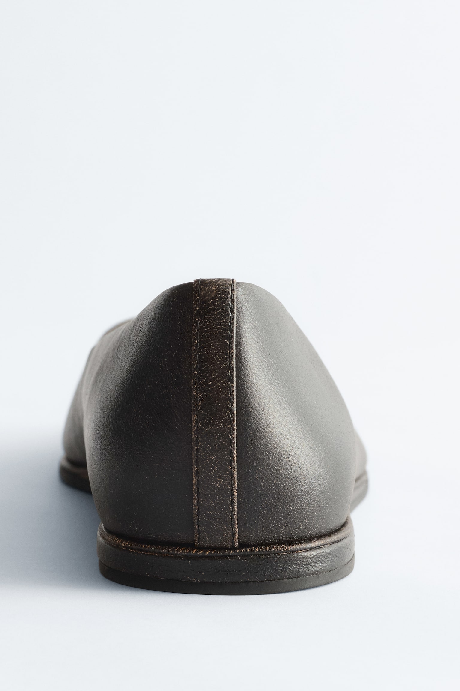 Flache Ballerinas aus Leder - Schwarz/Used-Look/Dunkelbraun - 6