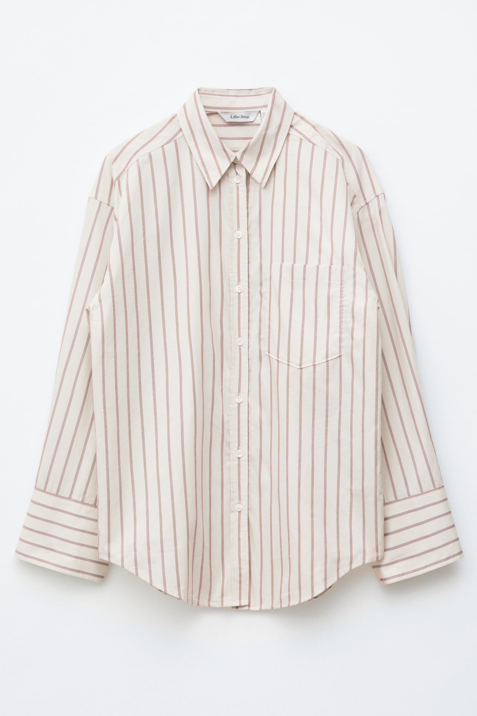 Bomuldsskjorte - Hvid/striber/Lyserøde/røde striber/Brune/blå striber/Mørk beige - 2